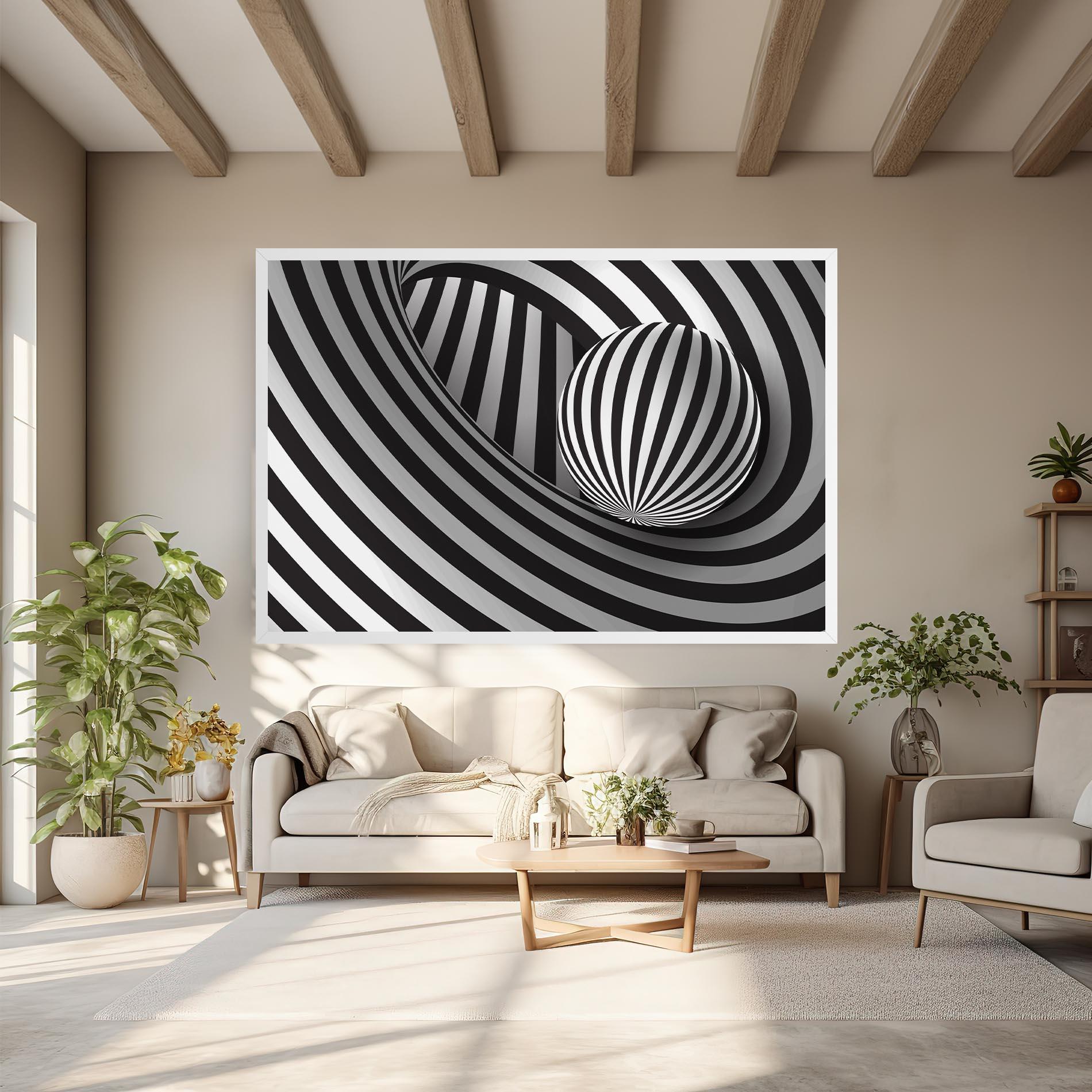 Tablou Canvas 3d Zebra Ball mockup 6
