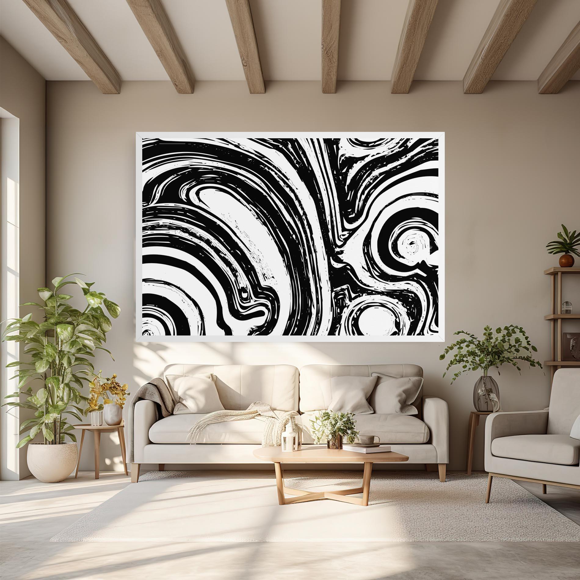 Tablou Canvas Black Liquid White mockup 6