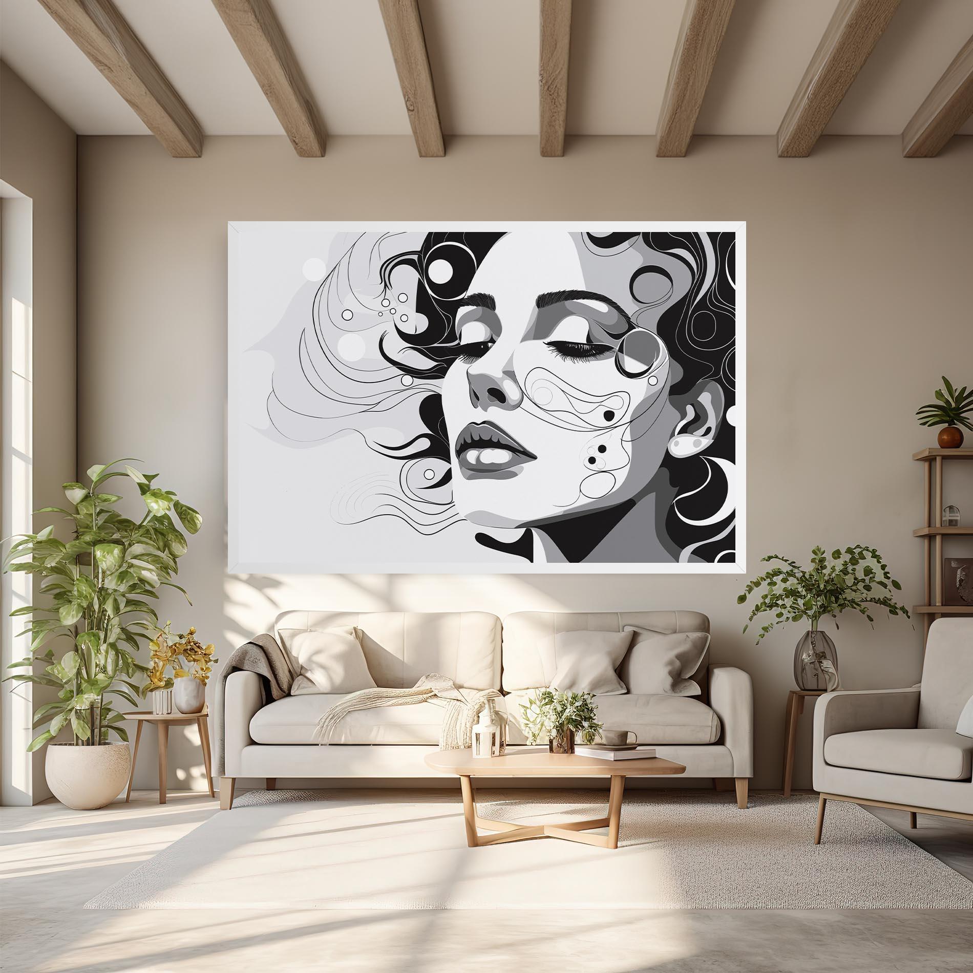 Tablou Canvas Grey Face Woman mockup 6