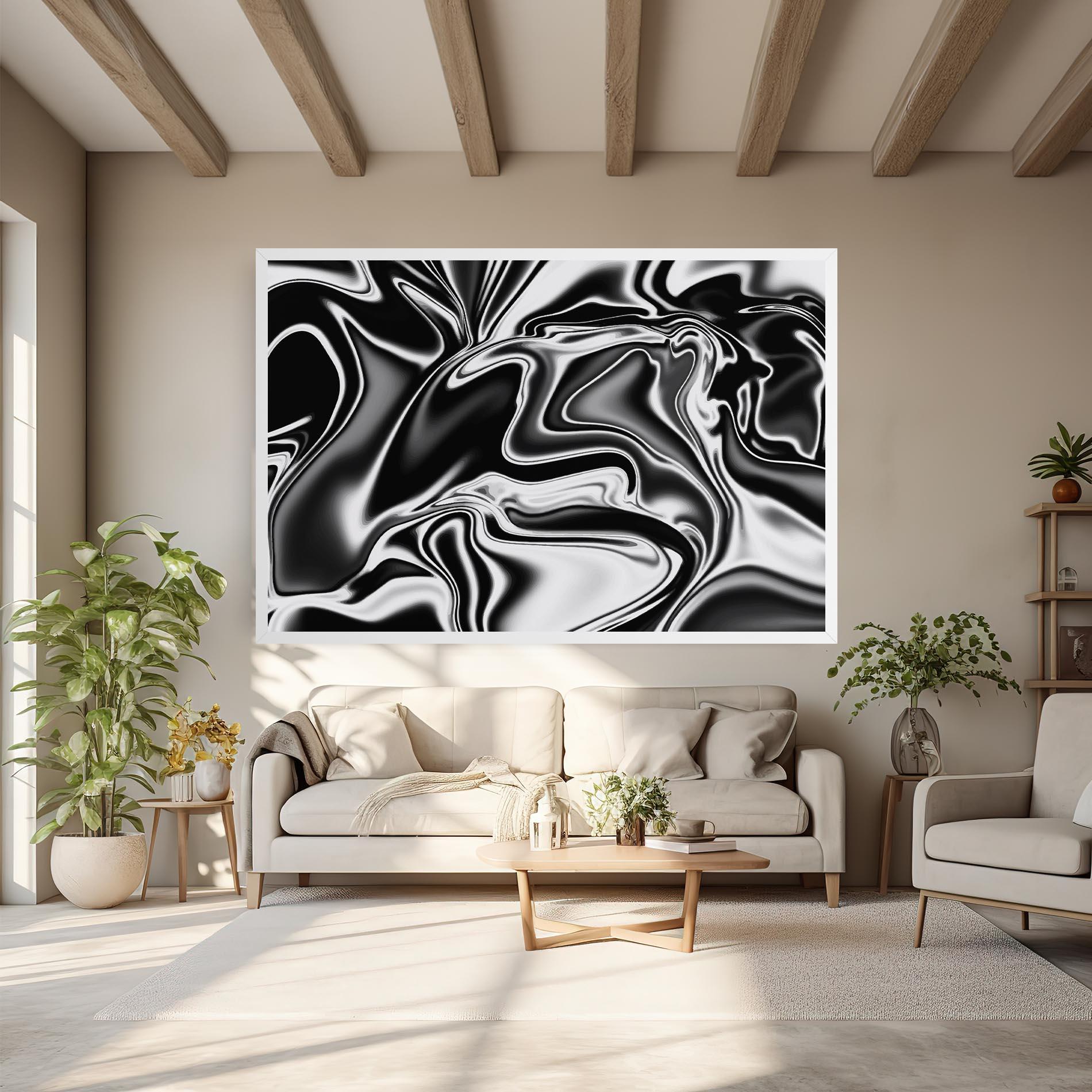 Tablou Canvas Silver Black Art mockup 6