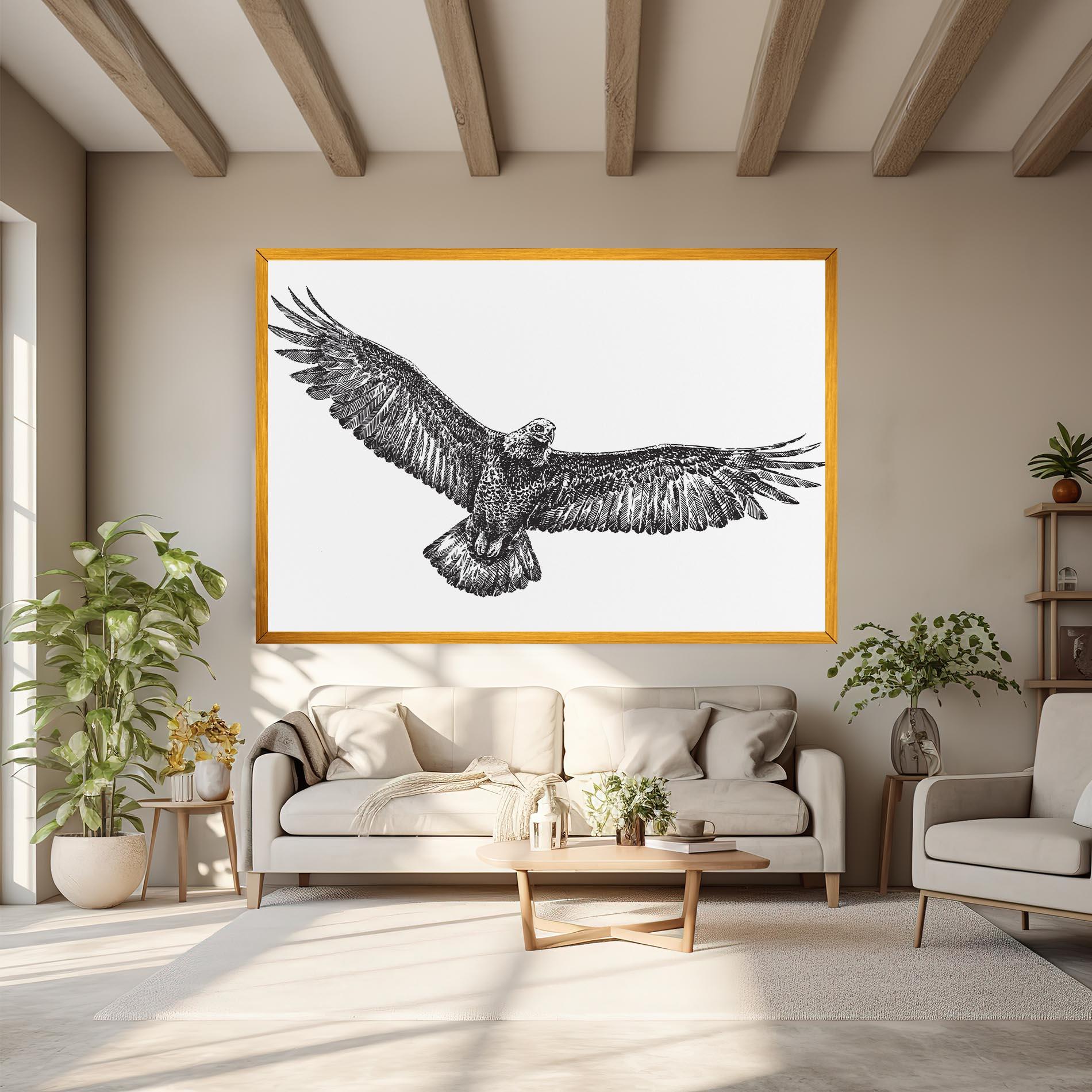 Tablou Canvas Eagle Art Line mockup 6