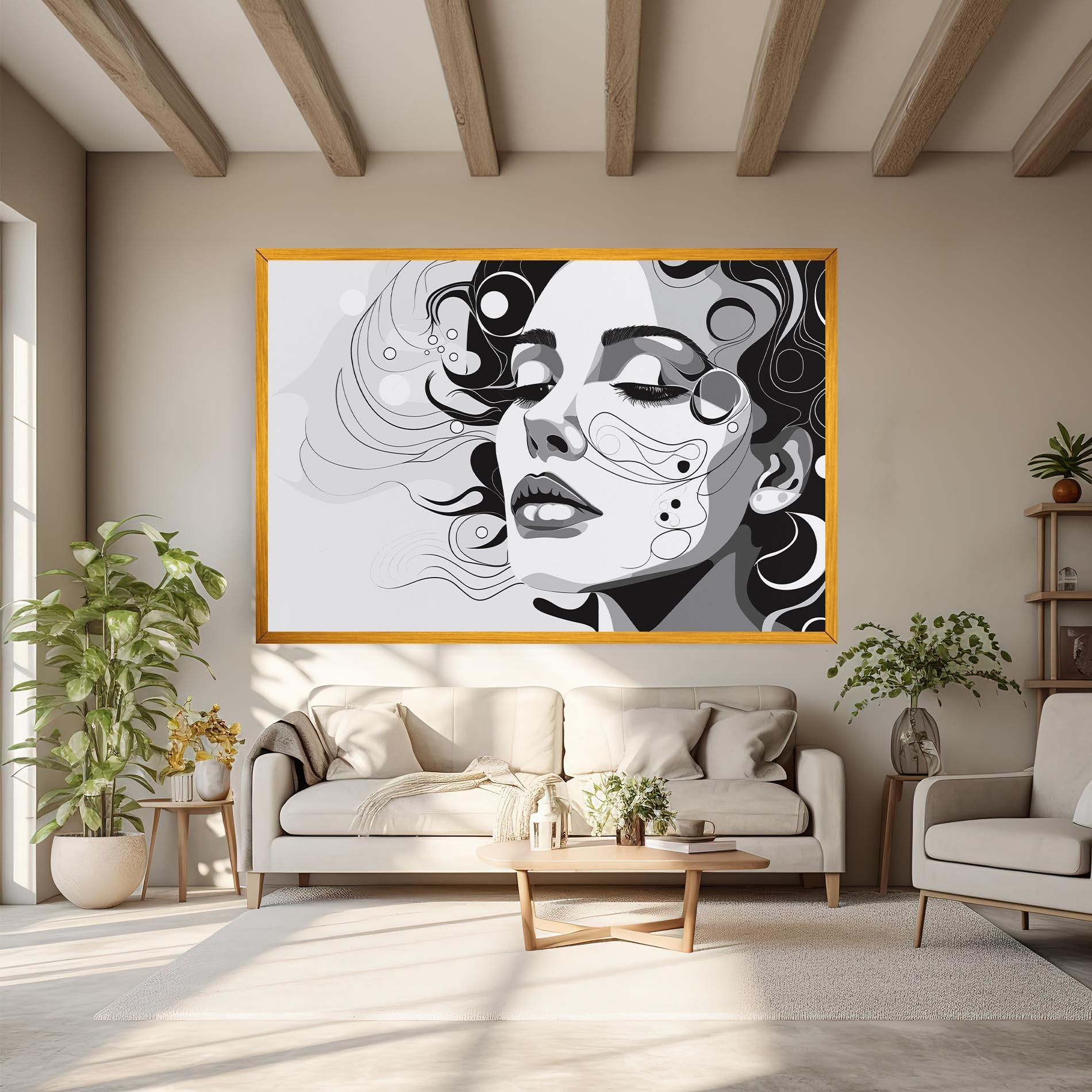 Tablou Canvas Grey Face Woman mockup 6