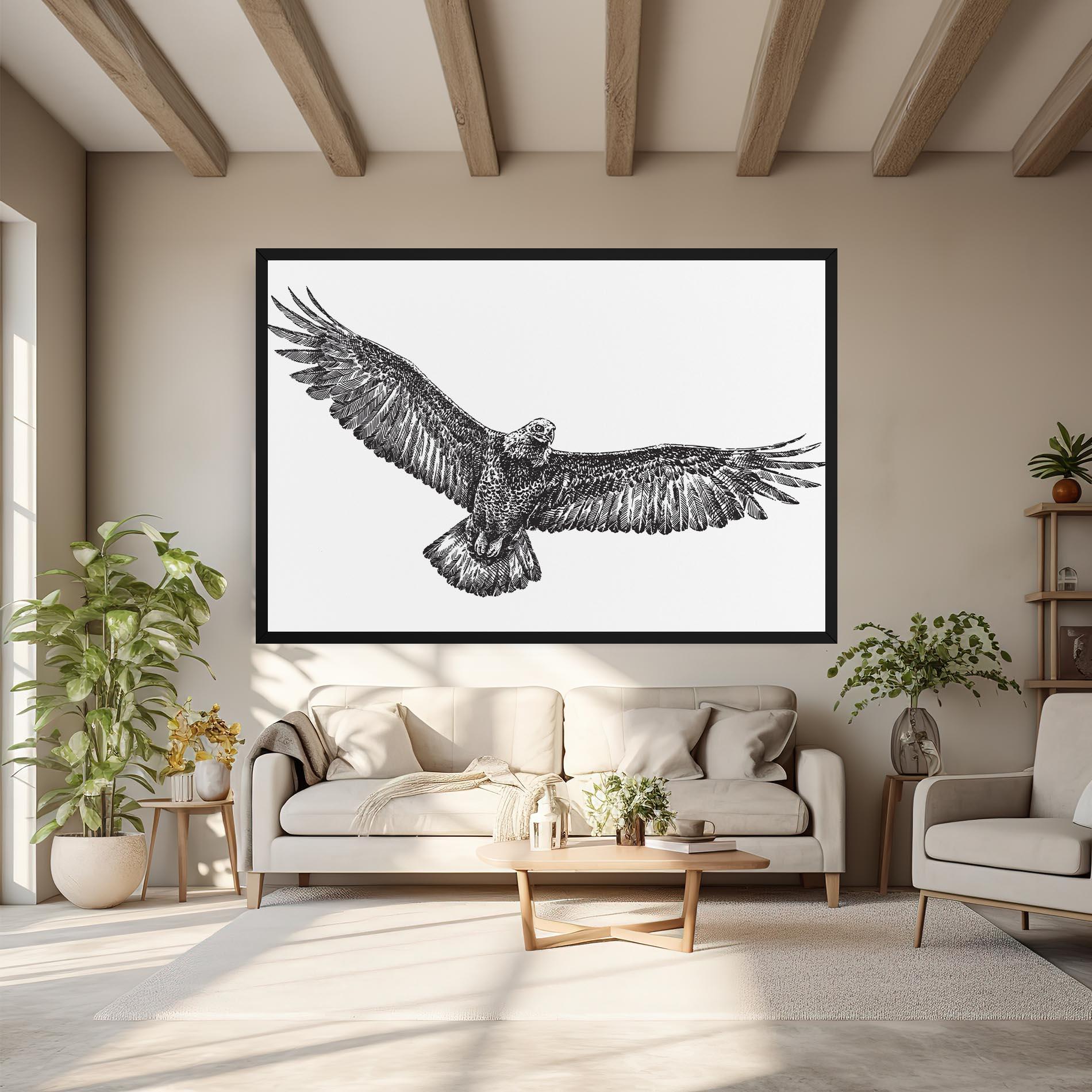 Tablou Canvas Eagle Art Line mockup 6