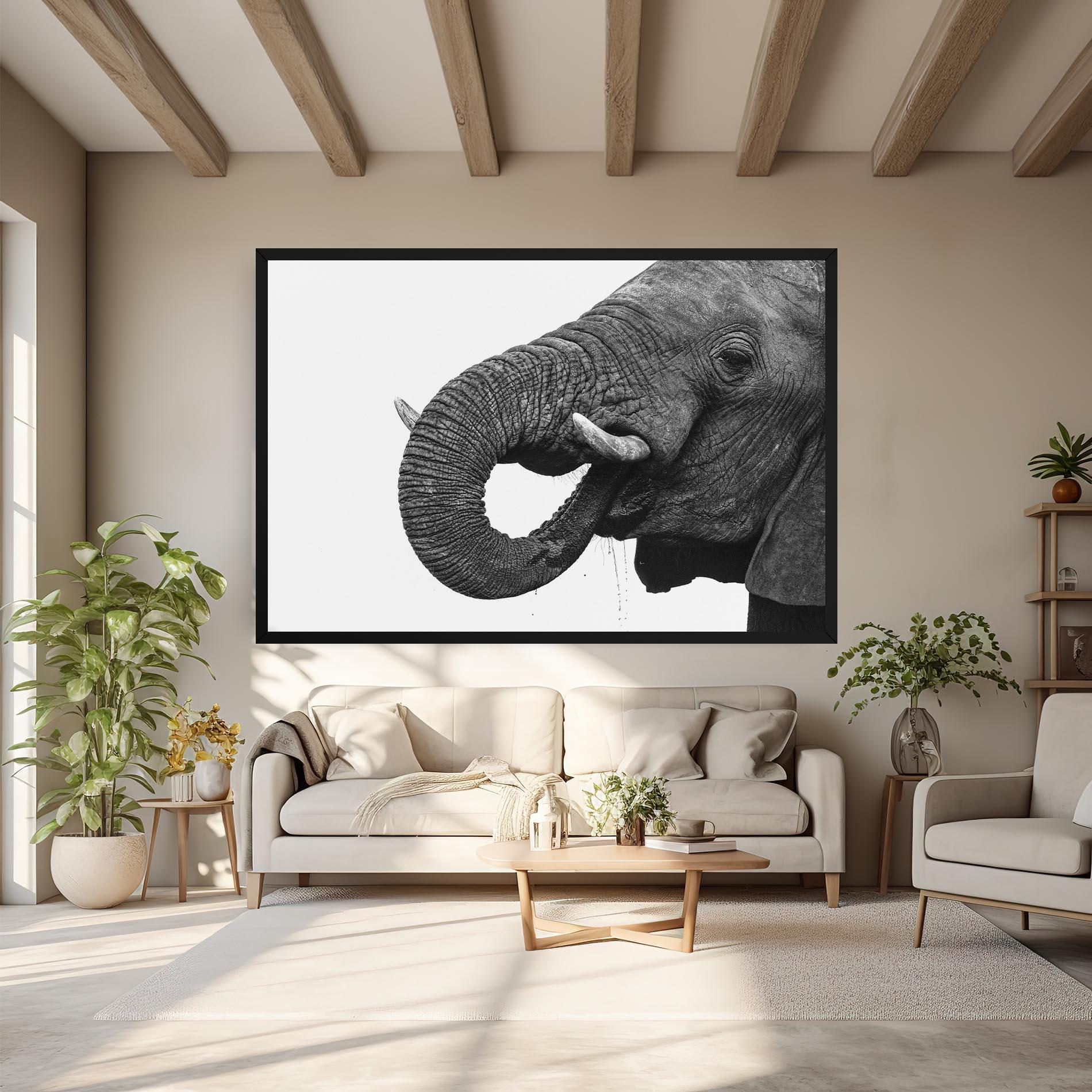 Tablou Canvas Elephant Drinking mockup 6