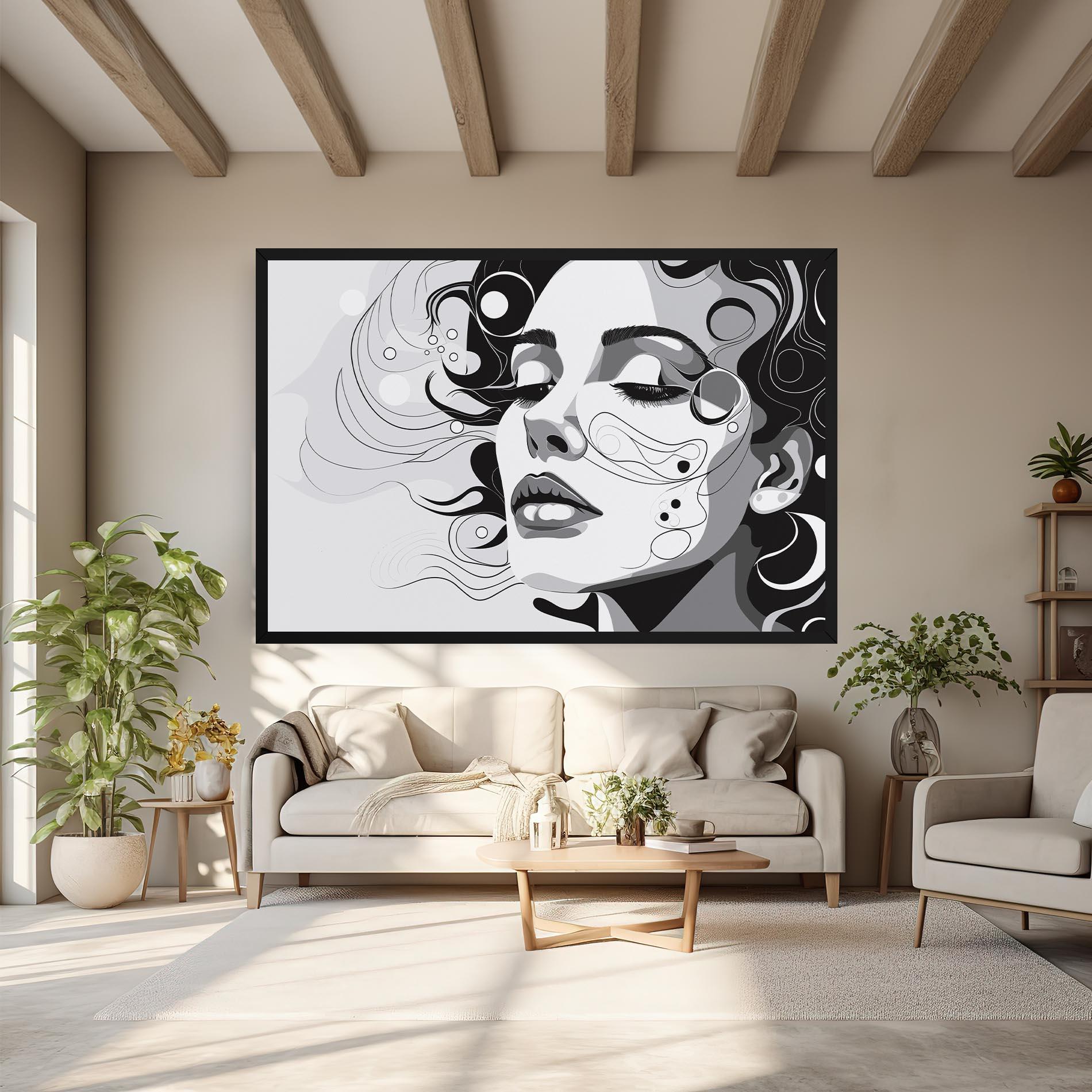 Tablou Canvas Grey Face Woman mockup 6