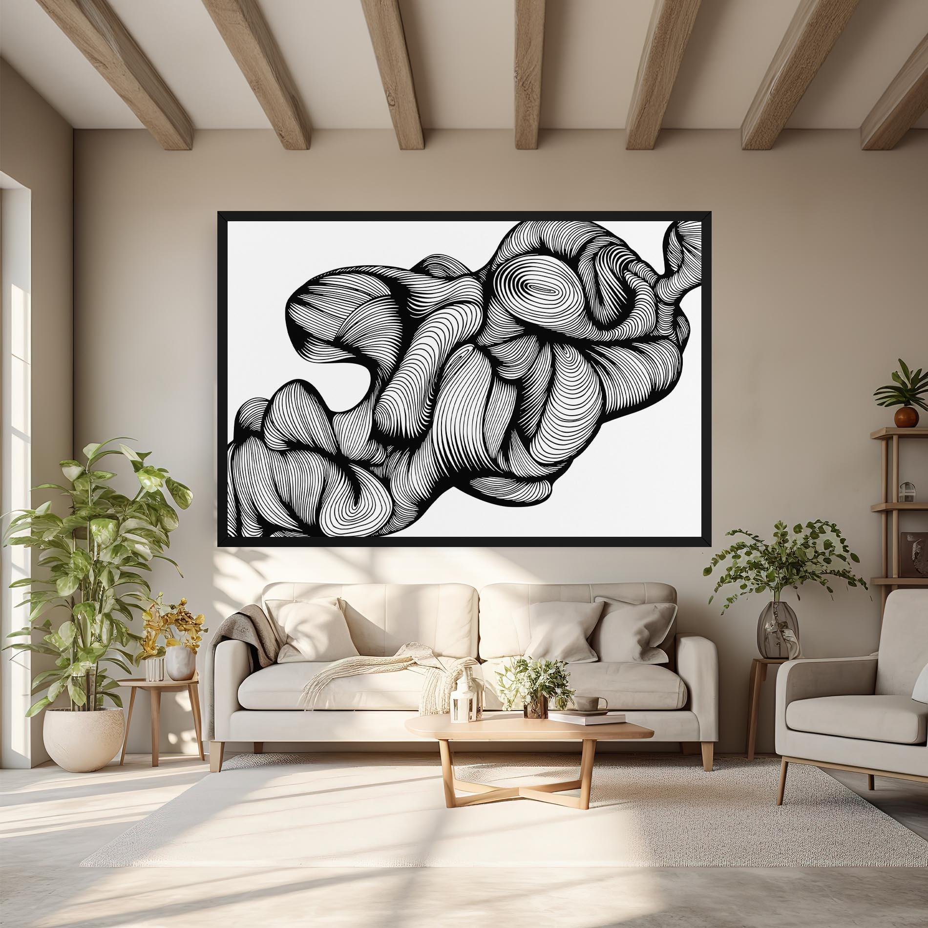 Tablou Canvas Monochrome Doodle mockup 6