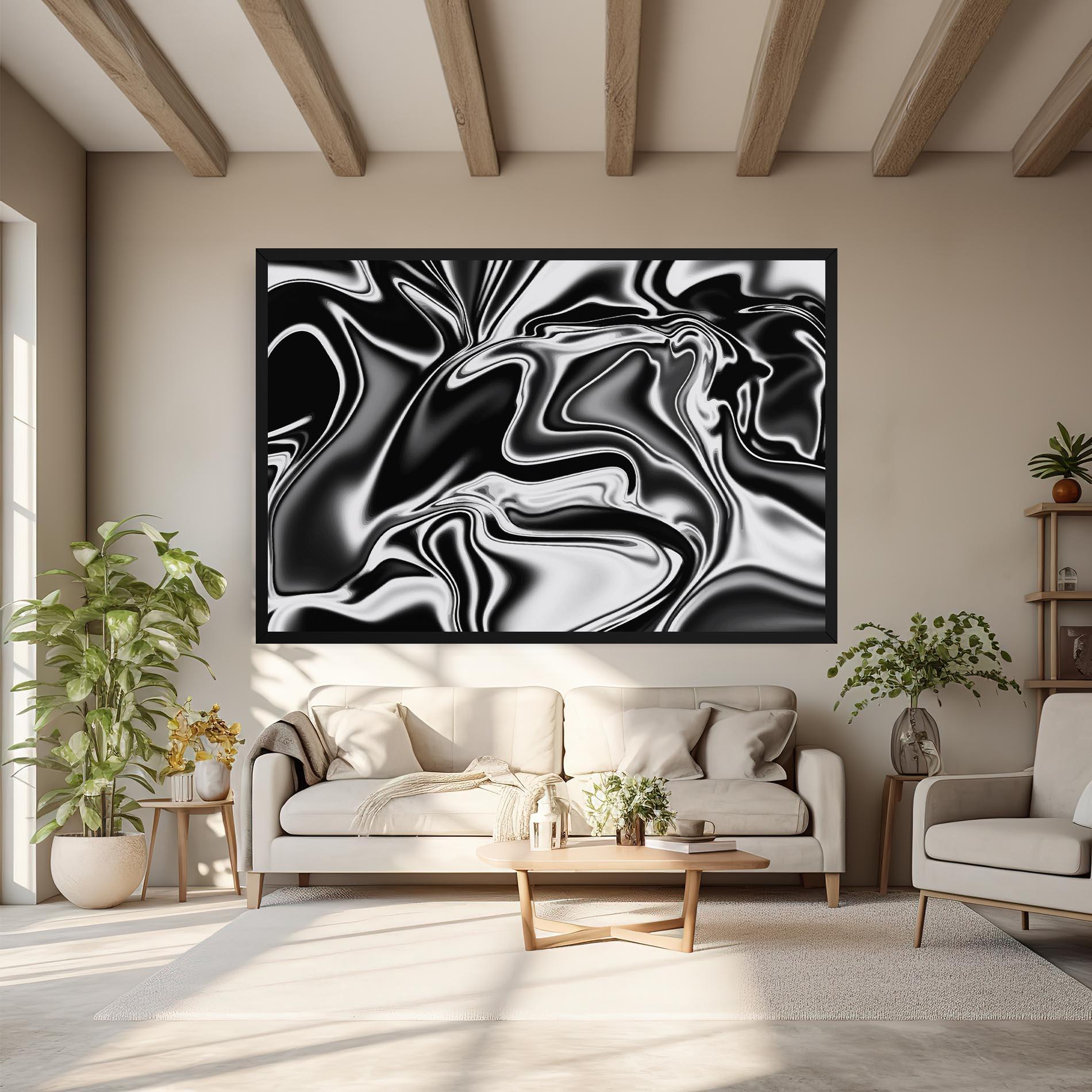 Tablou Canvas Silver Black Art mockup 6