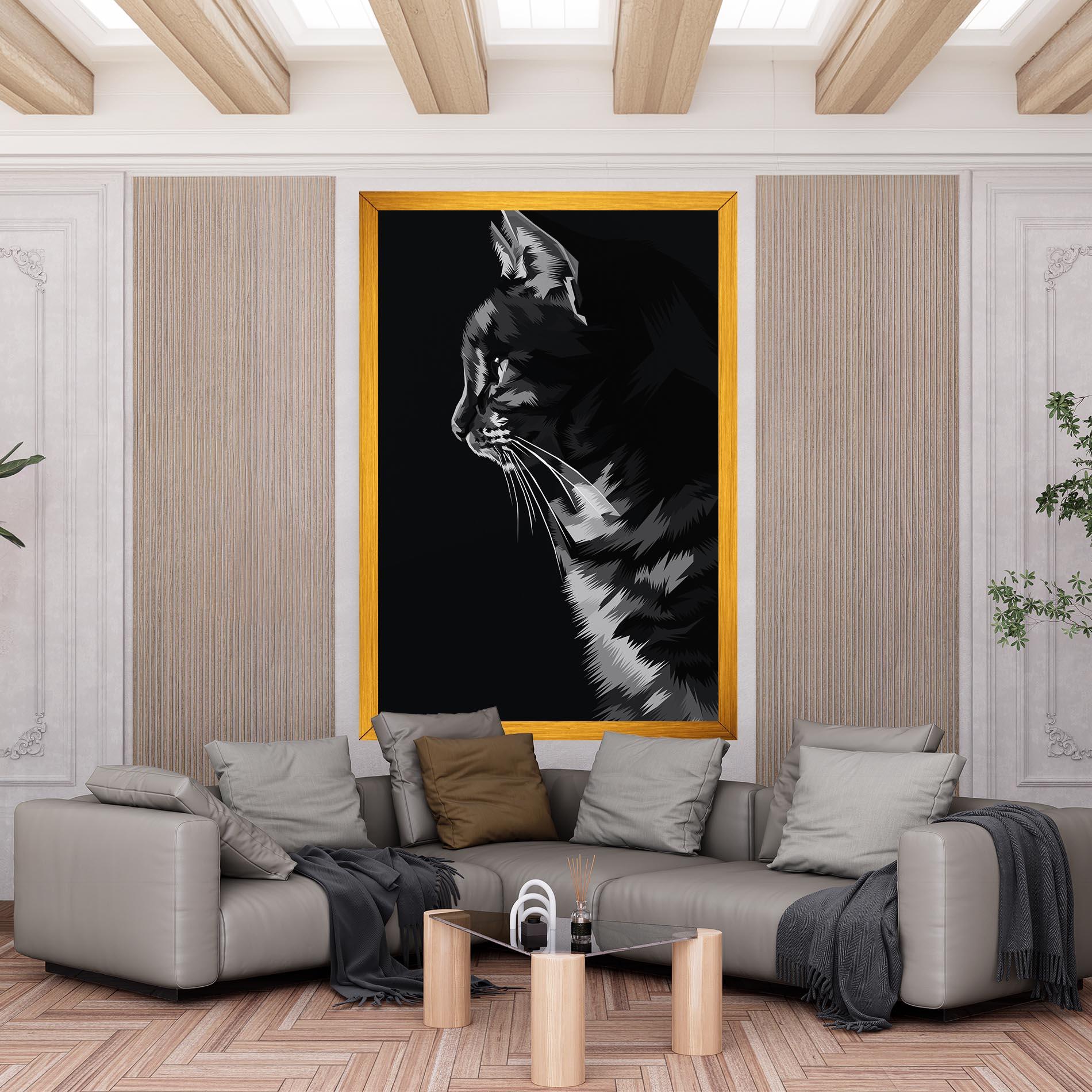Tablou Canvas Black Grey Cat mockup 6