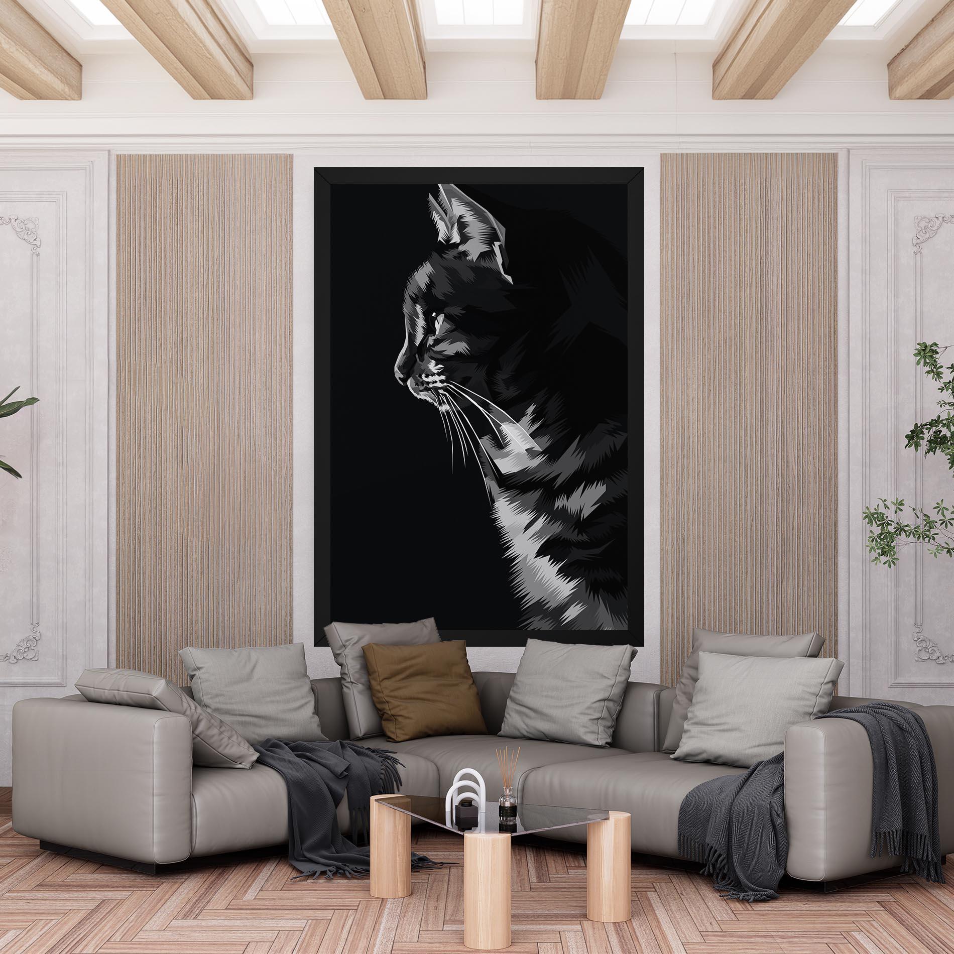 Tablou Canvas Black Grey Cat mockup 6