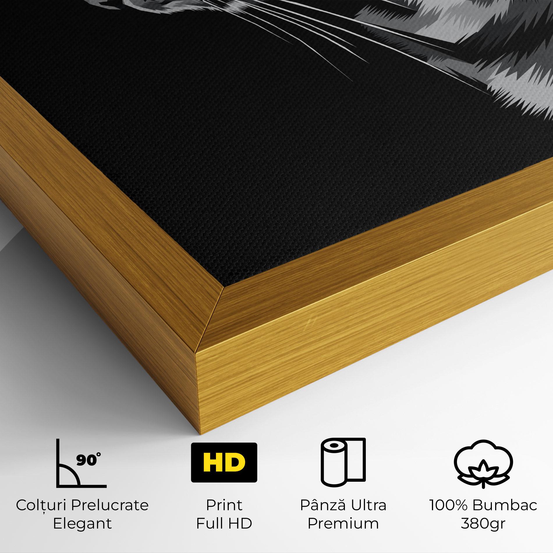 Tablou Canvas Black Grey Cat mockup 4