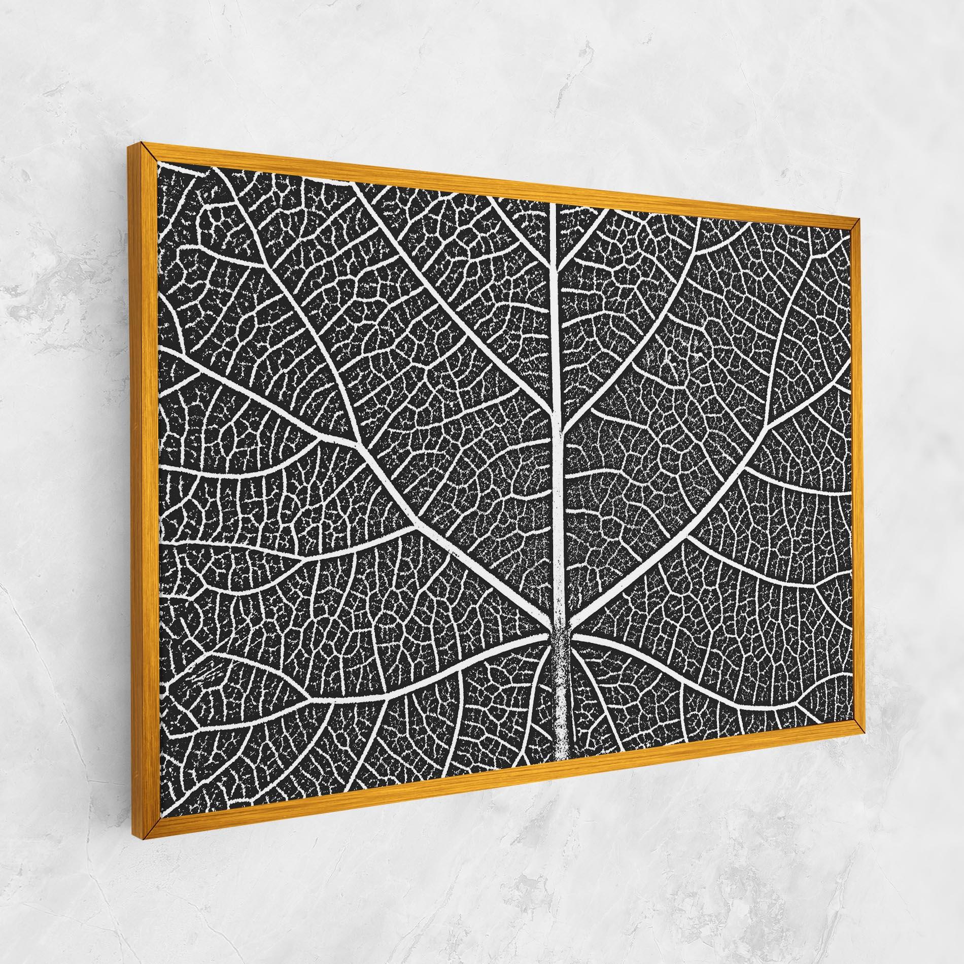 Tablou Canvas Close Grey Leaf mockup 1