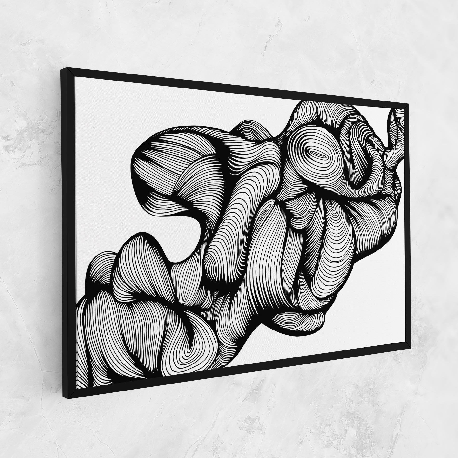 Tablou Canvas Monochrome Doodle mockup 1