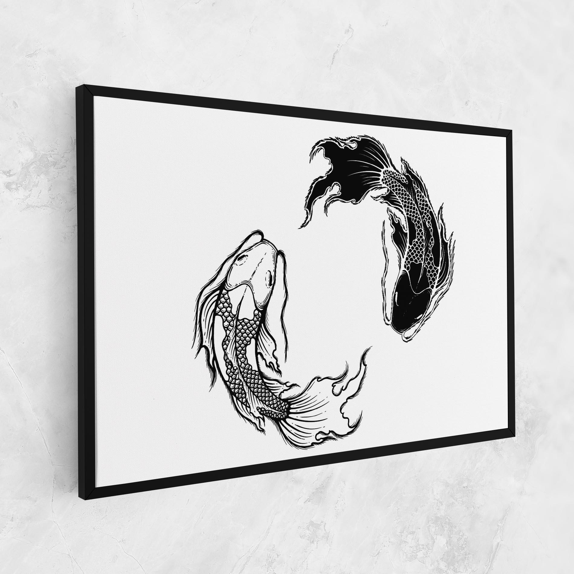 Tablou Canvas Yin Yang Koi mockup 1