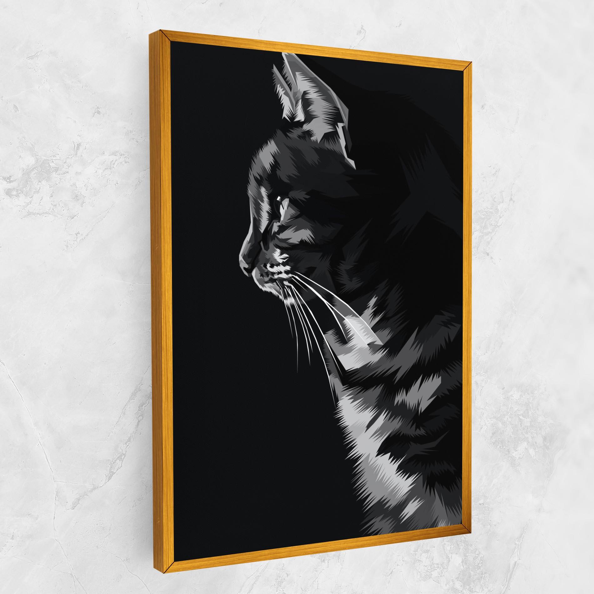 Tablou Canvas Black Grey Cat mockup 1