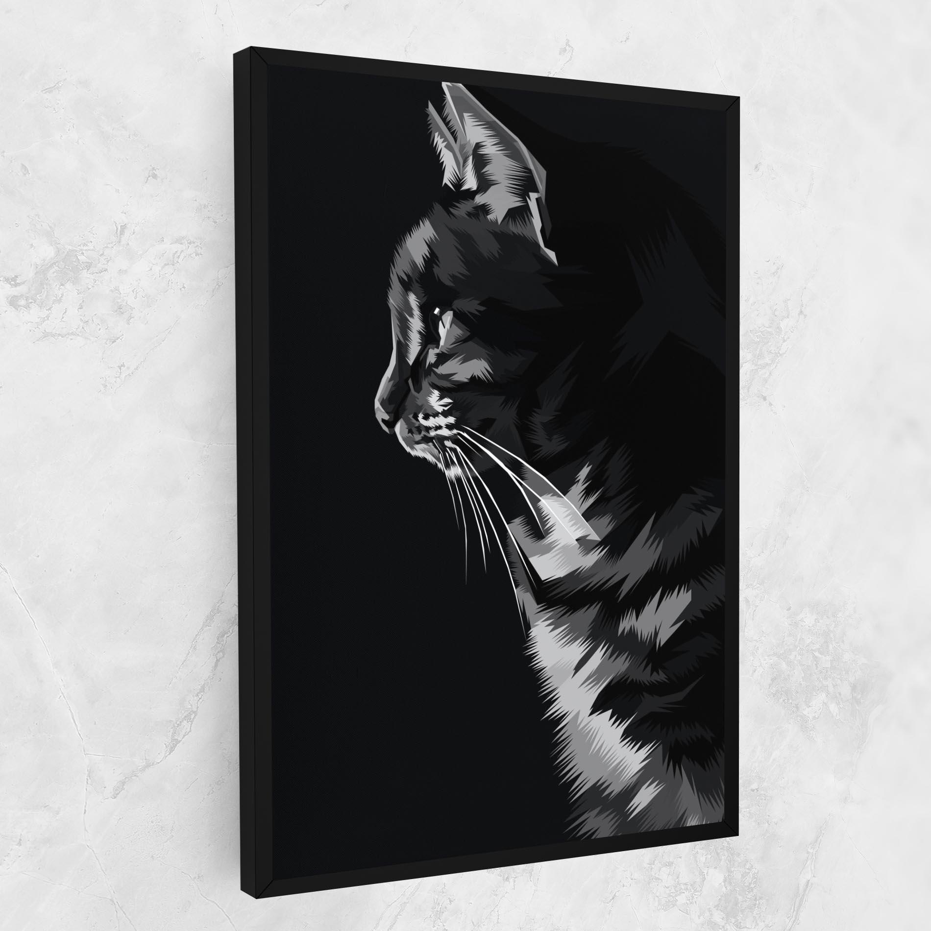 Tablou Canvas Black Grey Cat mockup 1