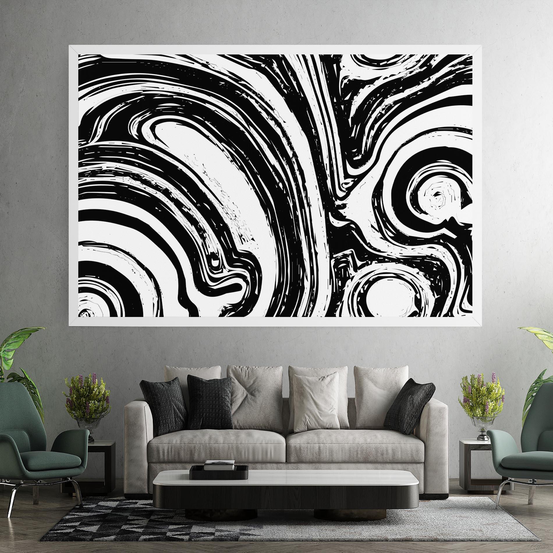 Tablou Canvas Black Liquid White mockup 7