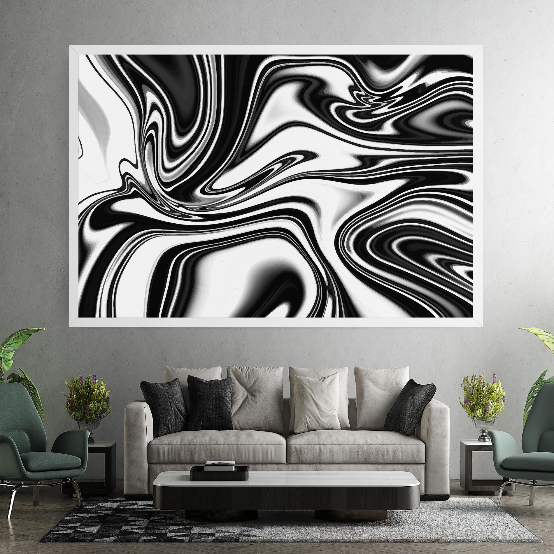 Tablou Canvas Black White Liquid mockup 7