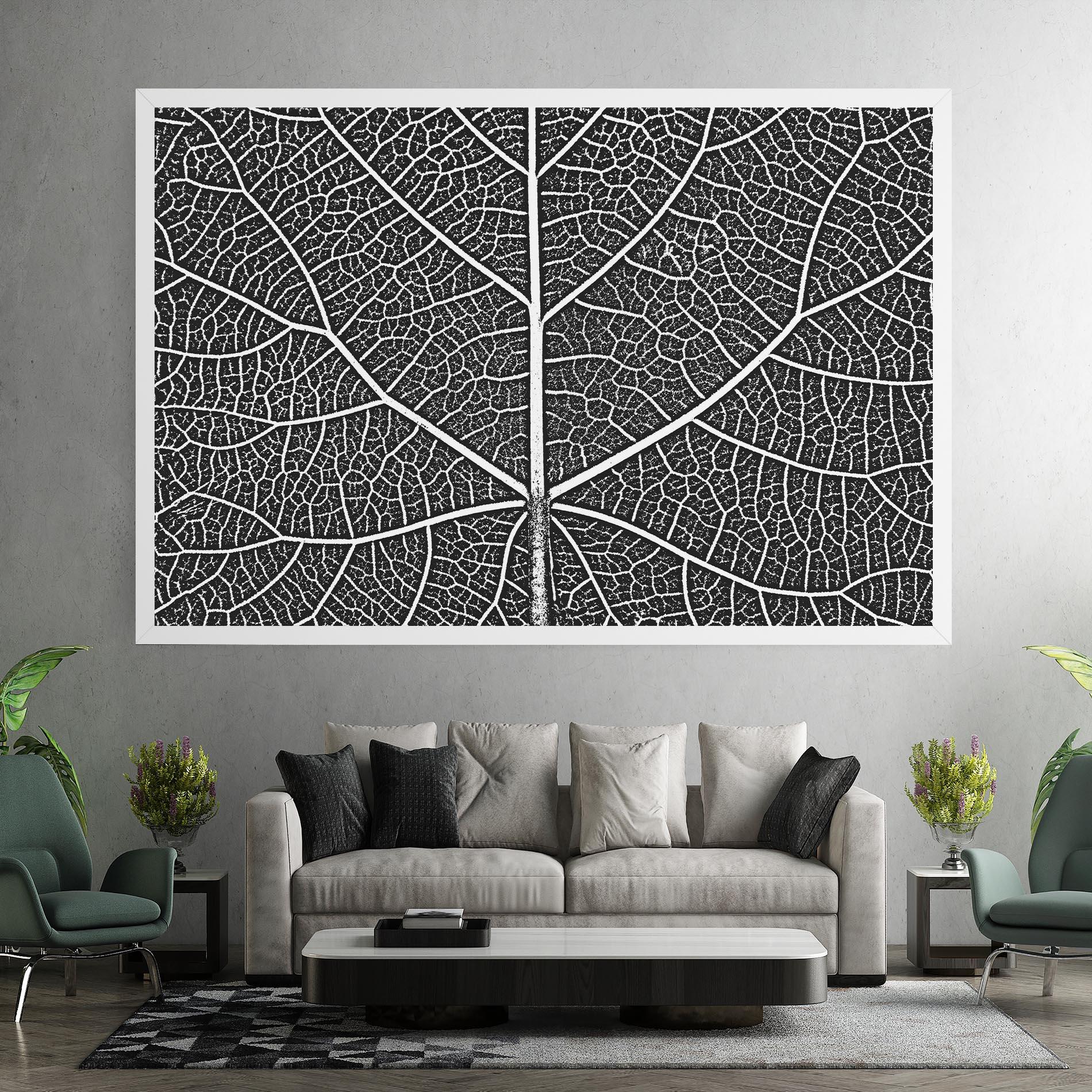 Tablou Canvas Close Grey Leaf mockup 7