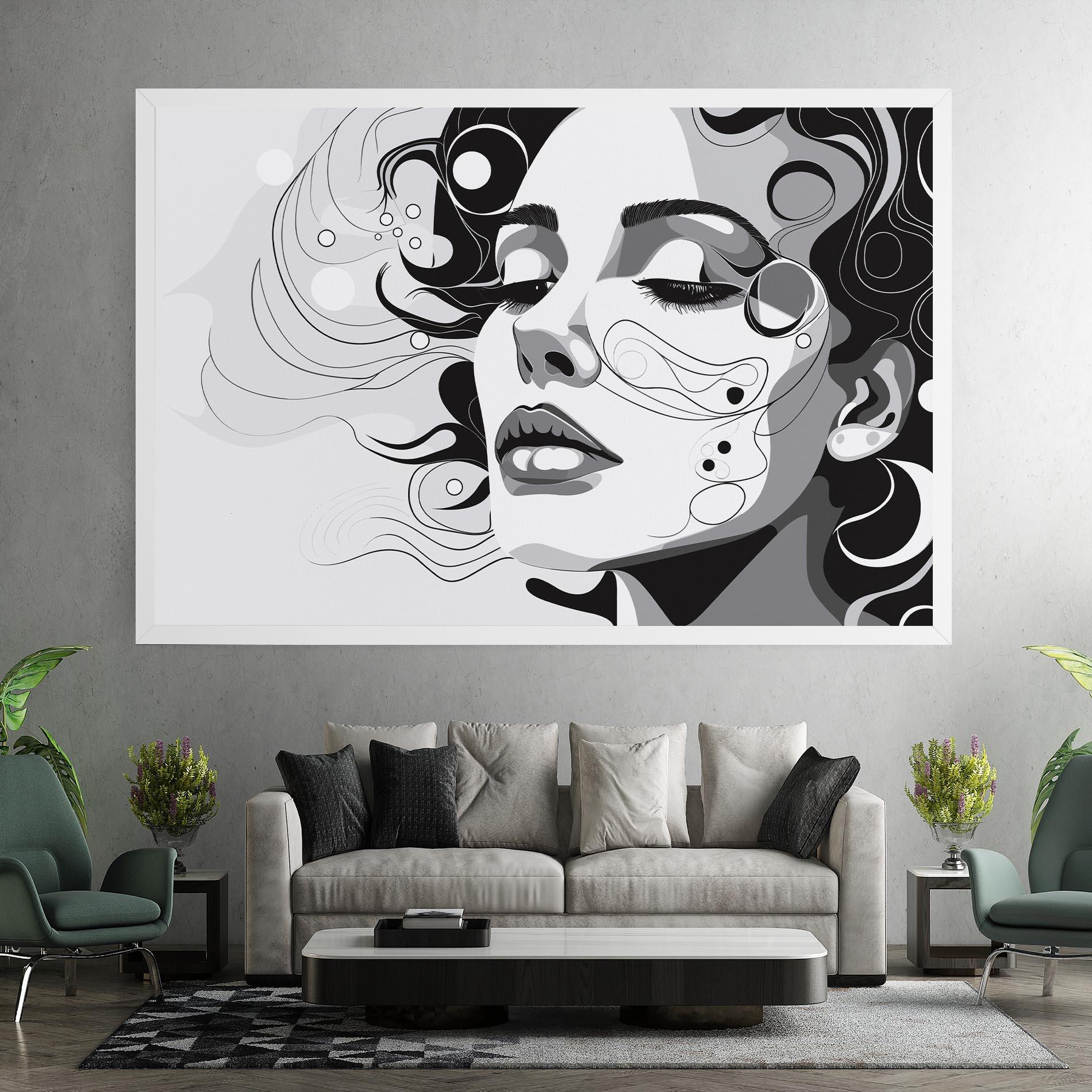 Tablou Canvas Grey Face Woman mockup 7