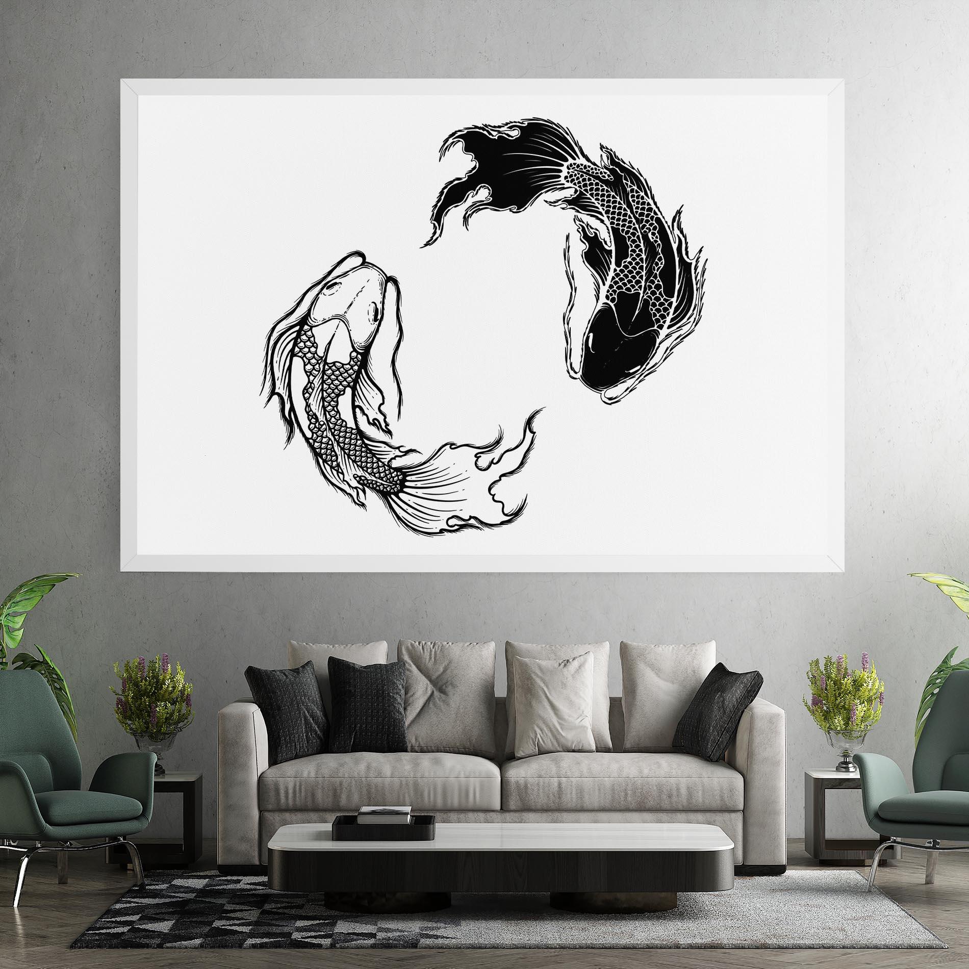 Tablou Canvas Yin Yang Koi mockup 7