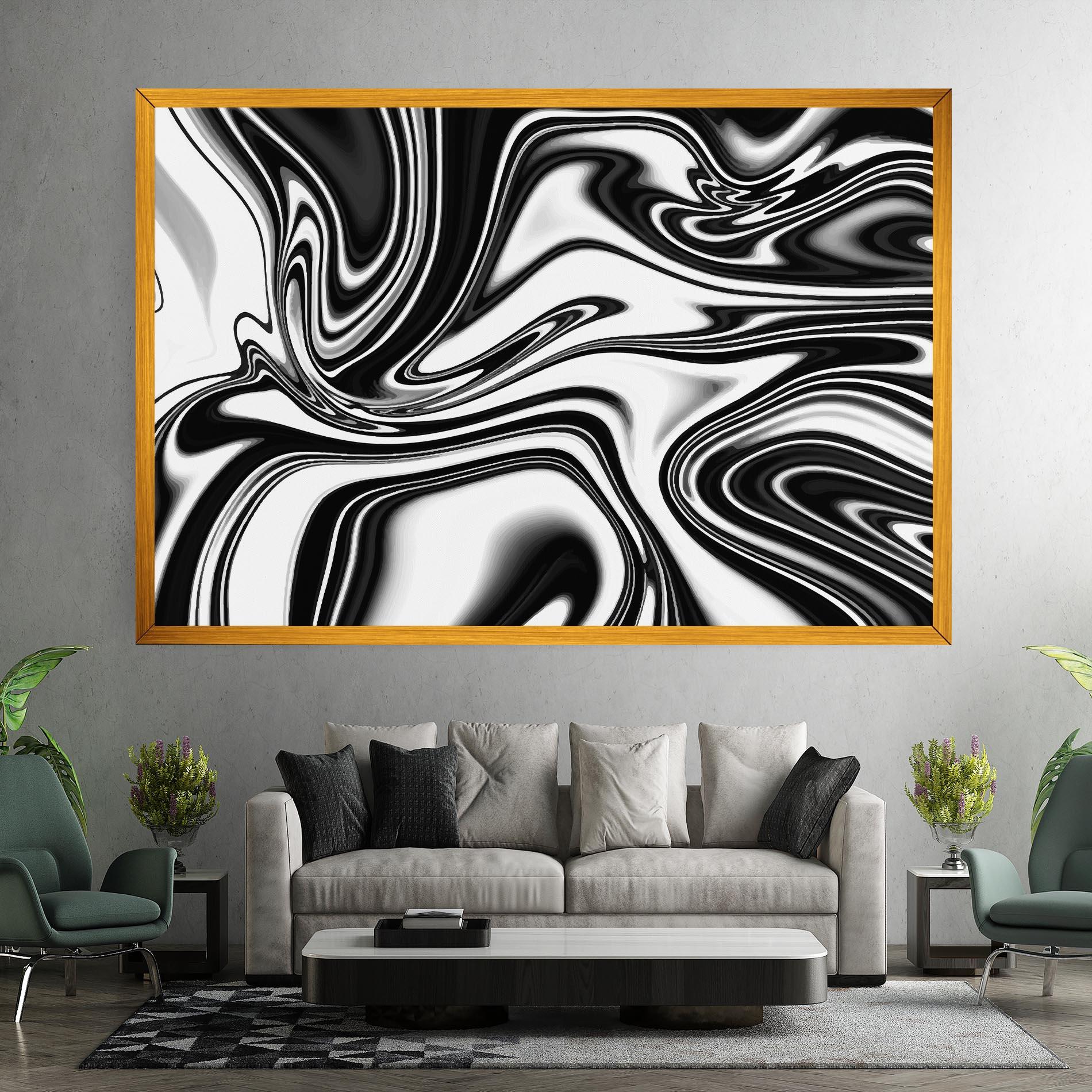 Tablou Canvas Black White Liquid mockup 7