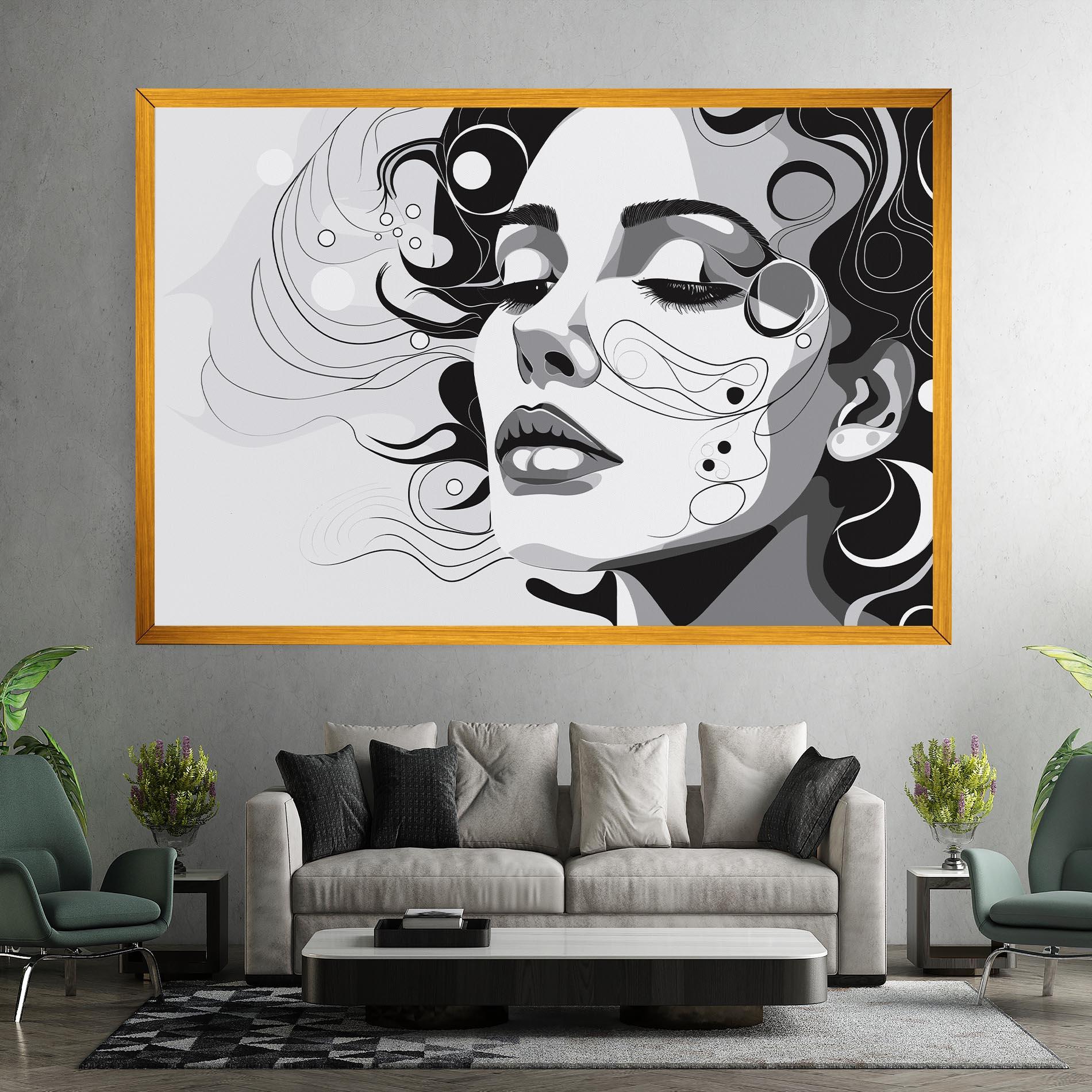 Tablou Canvas Grey Face Woman mockup 7