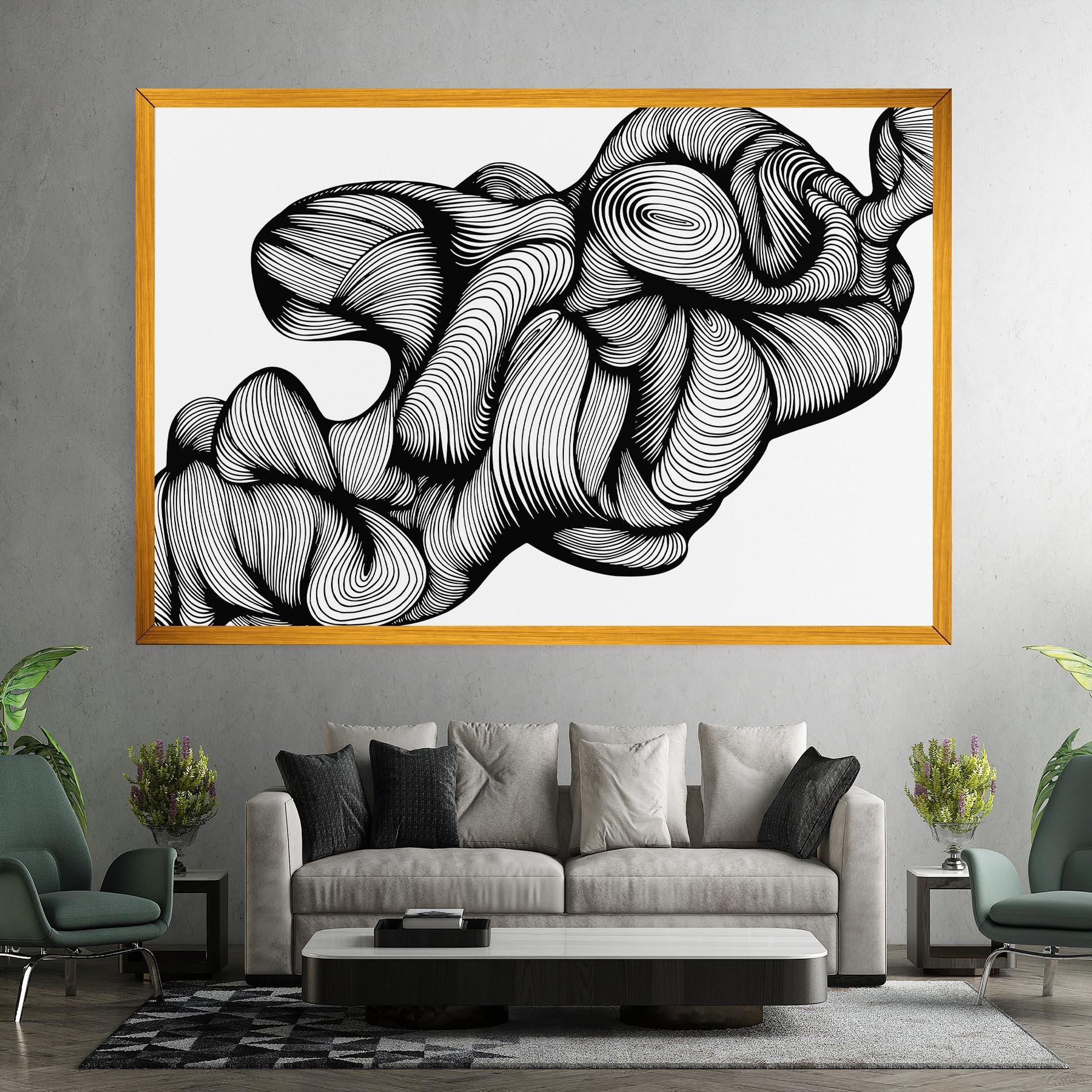 Tablou Canvas Monochrome Doodle mockup 7