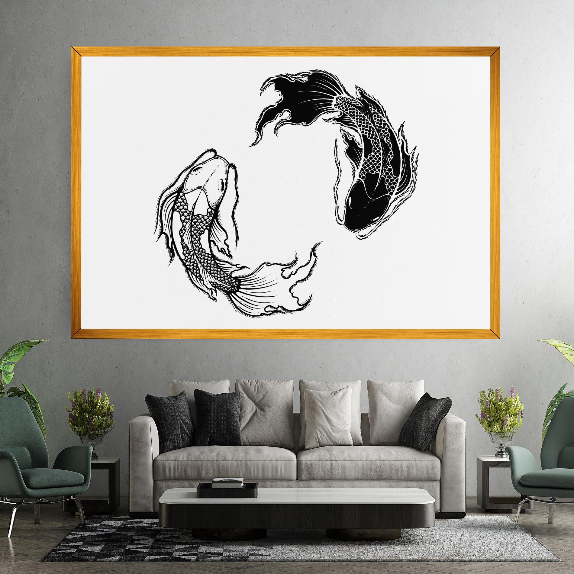 Tablou Canvas Yin Yang Koi mockup 7