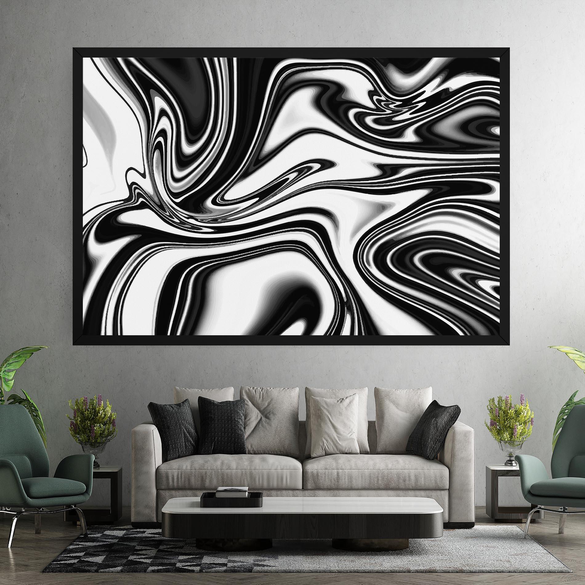 Tablou Canvas Black White Liquid mockup 7