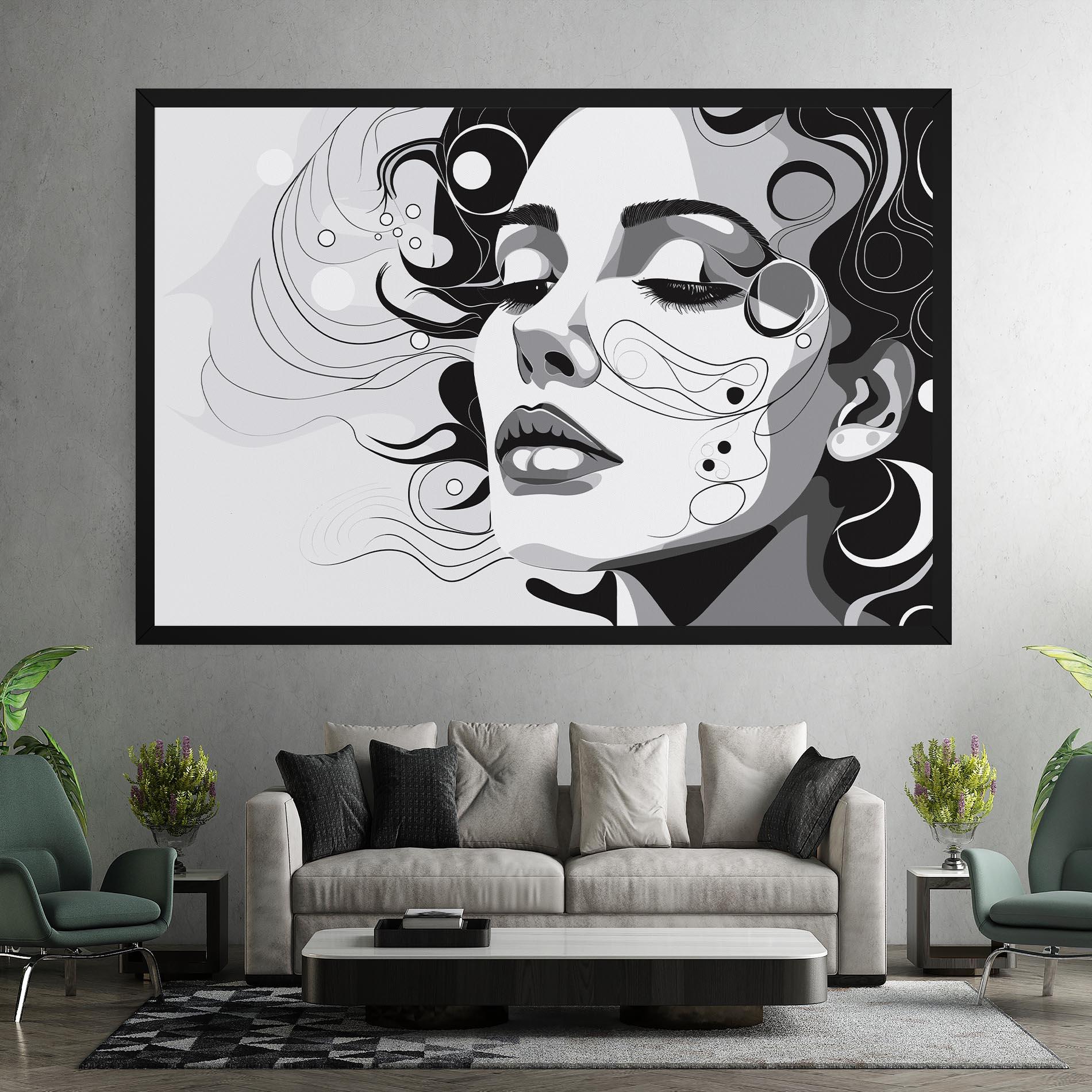 Tablou Canvas Grey Face Woman mockup 7