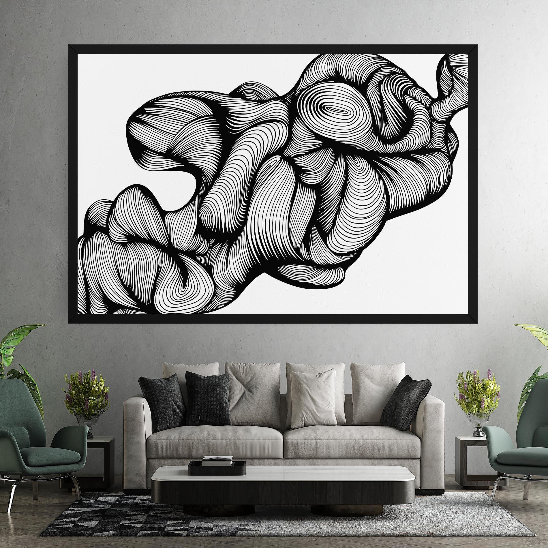 Tablou Canvas Monochrome Doodle mockup 7