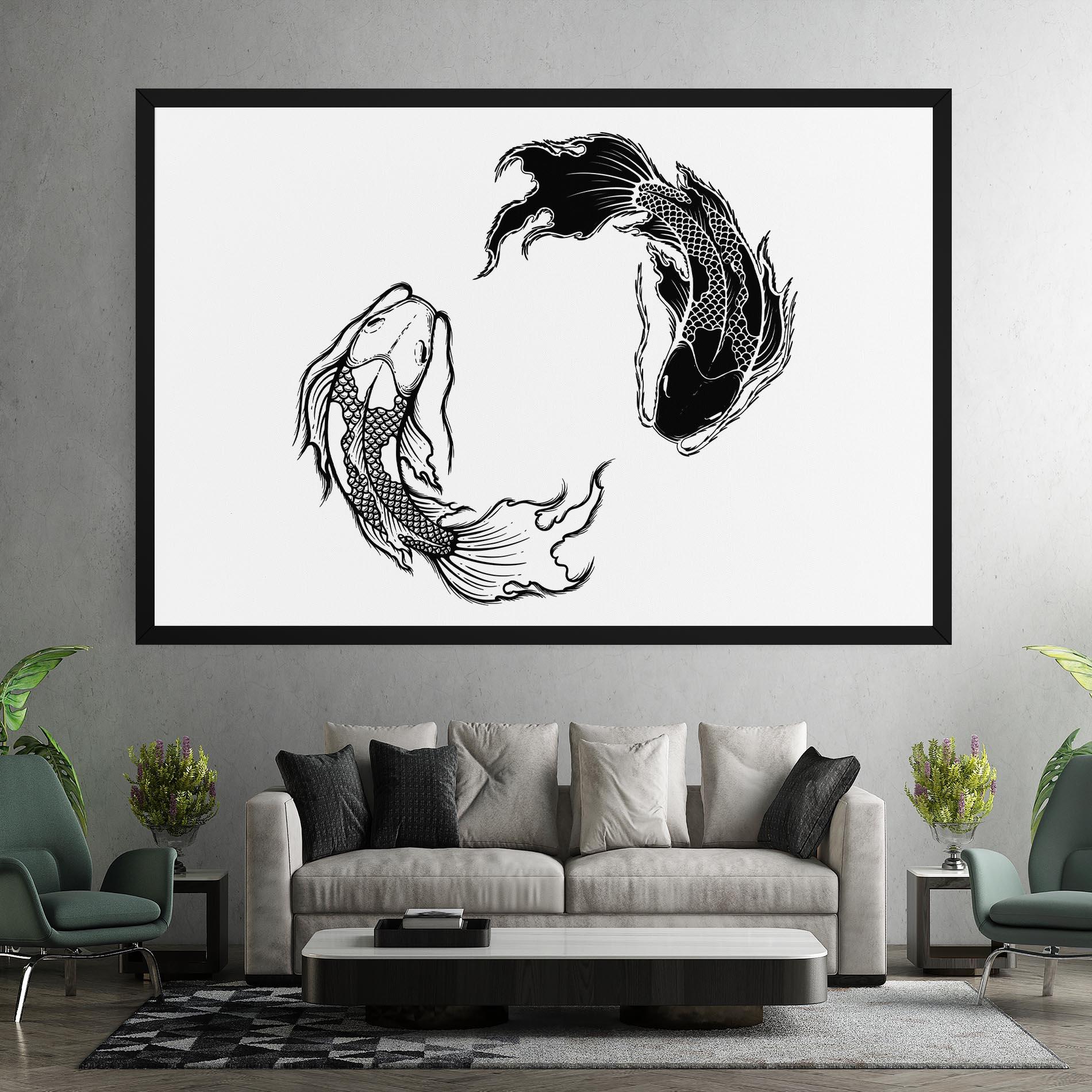 Tablou Canvas Yin Yang Koi mockup 7