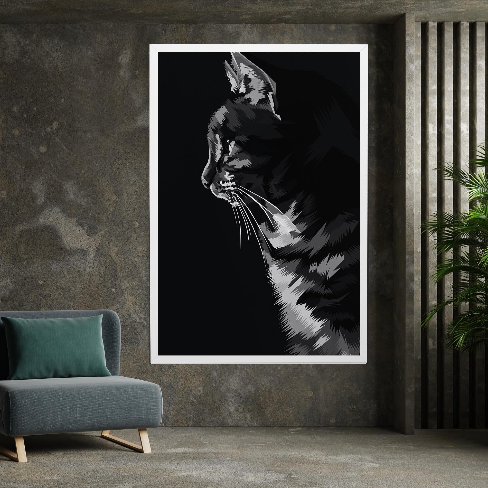 Tablou Canvas Black Grey Cat mockup 7