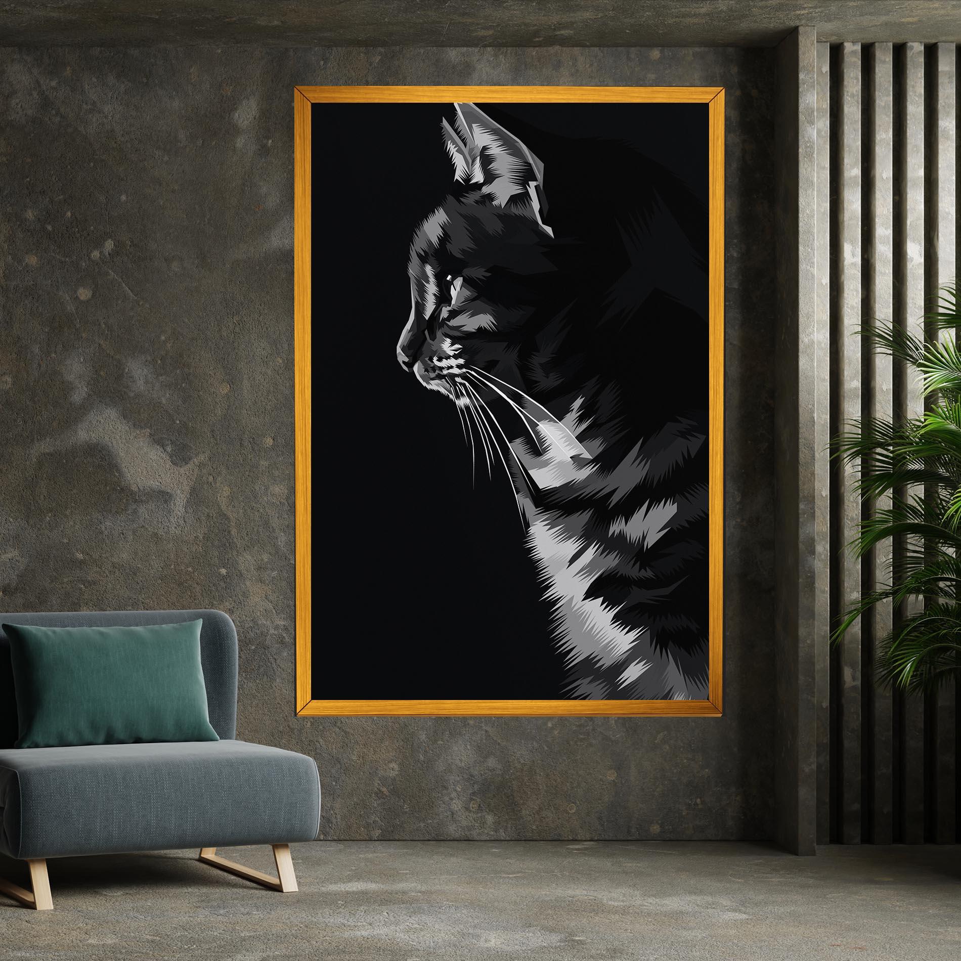 Tablou Canvas Black Grey Cat mockup 7