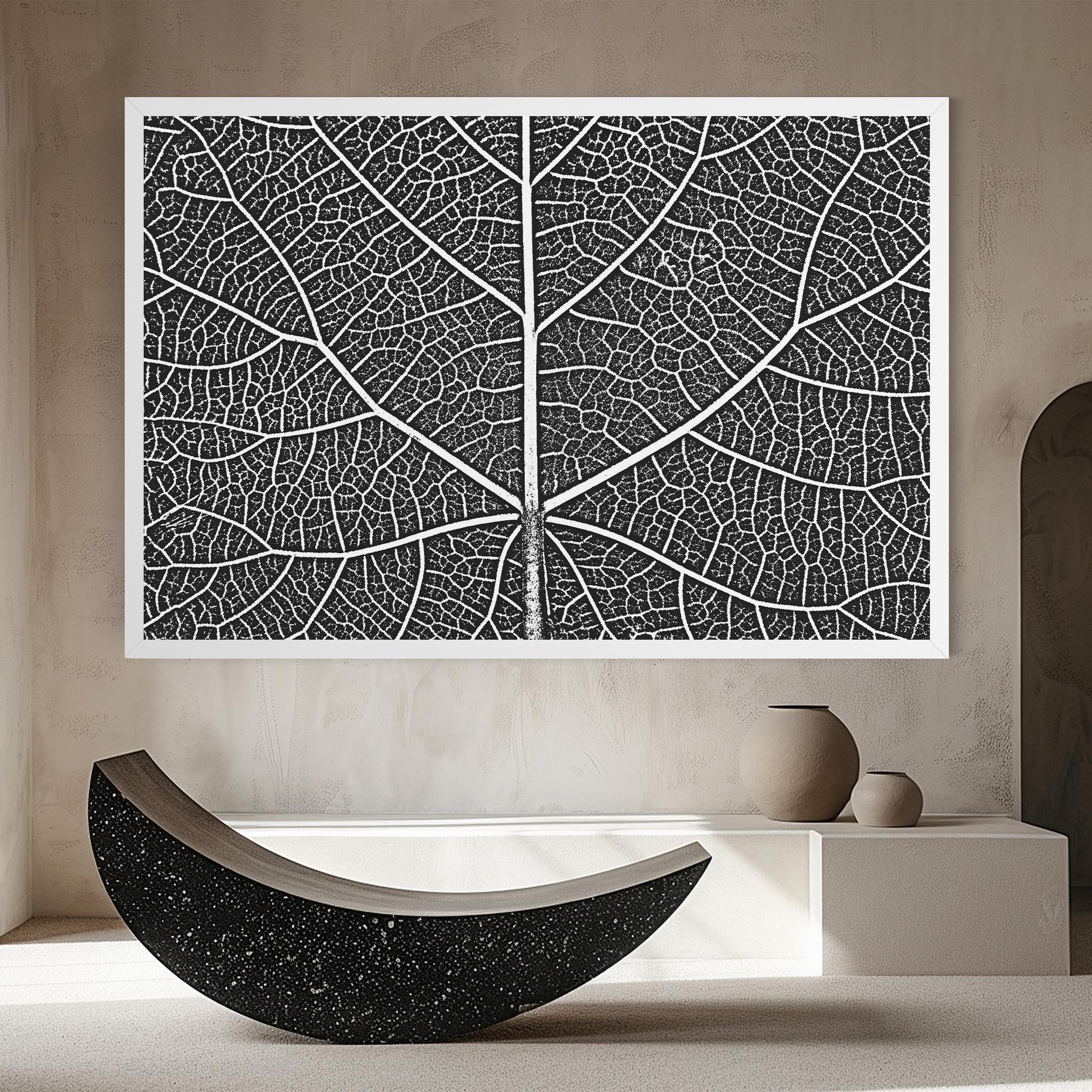 Tablou Canvas Close Grey Leaf mockup 8