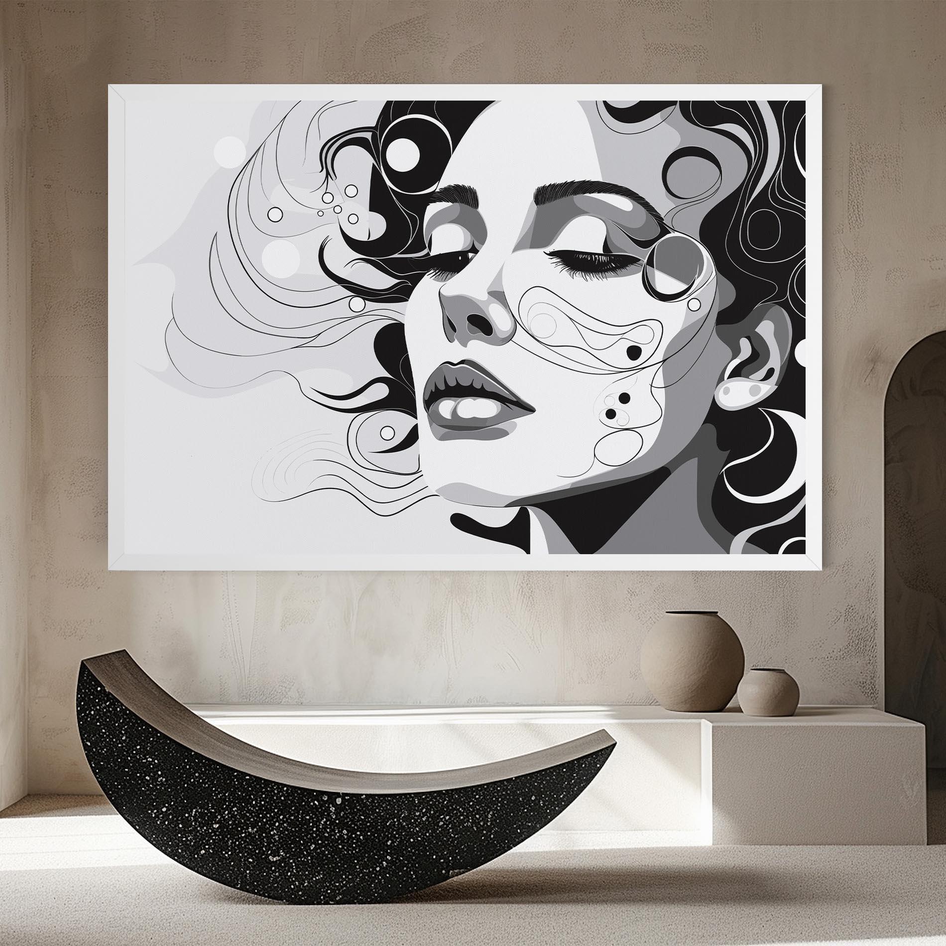 Tablou Canvas Grey Face Woman mockup 8