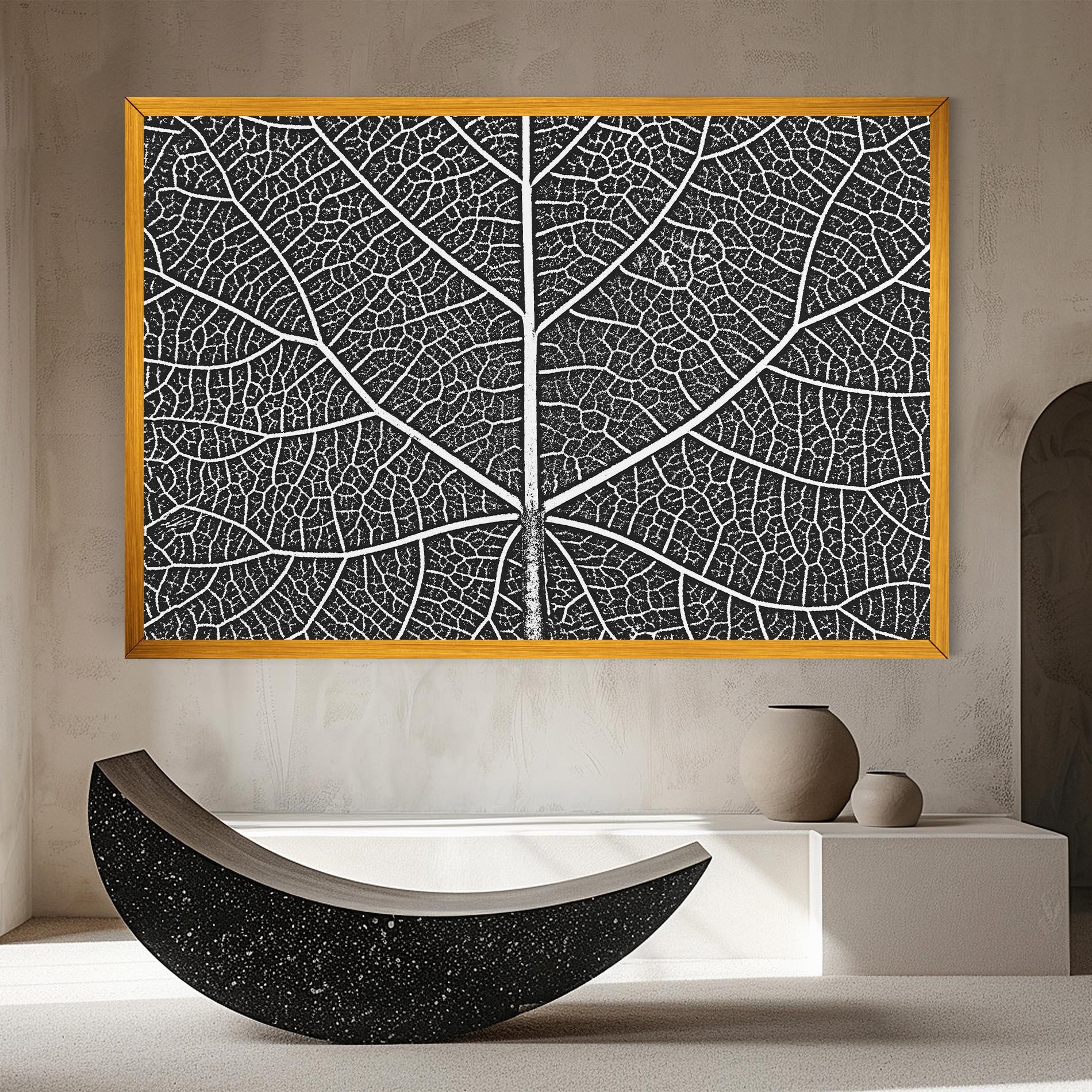 Tablou Canvas Close Grey Leaf mockup 8