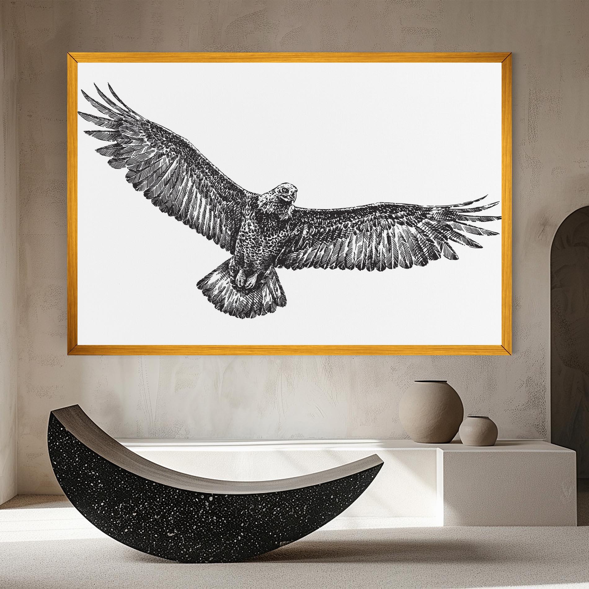 Tablou Canvas Eagle Art Line mockup 8