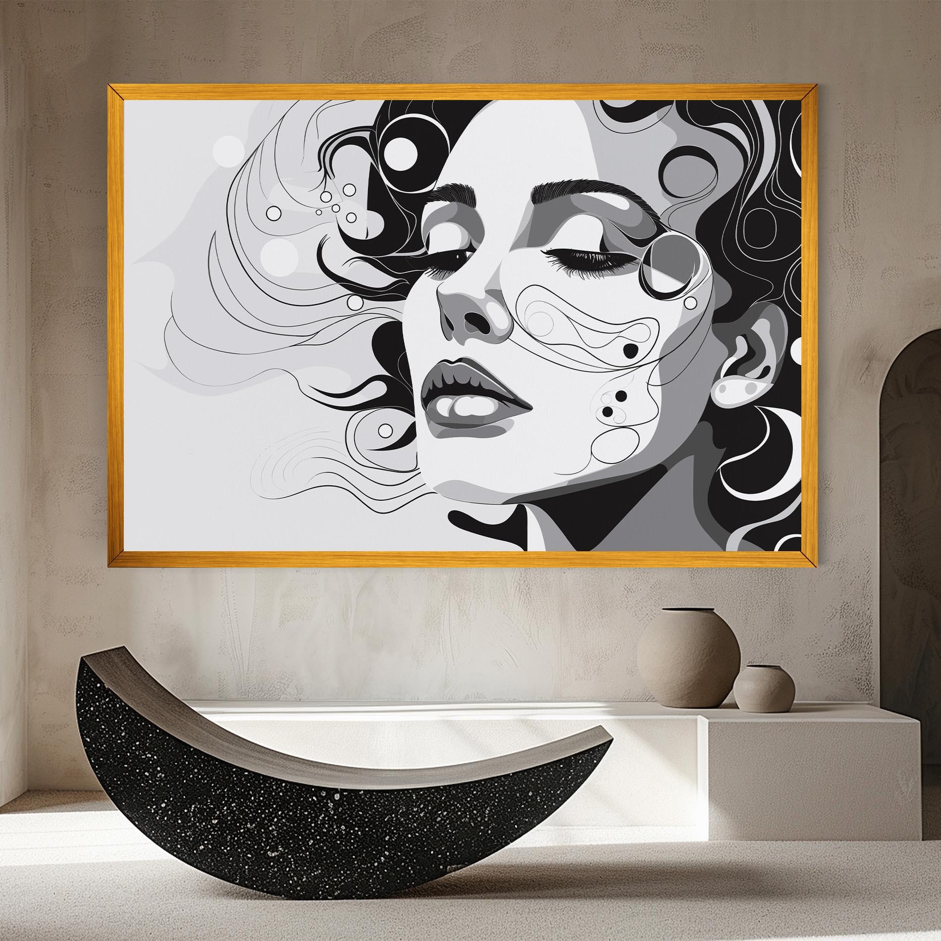 Tablou Canvas Grey Face Woman mockup 8