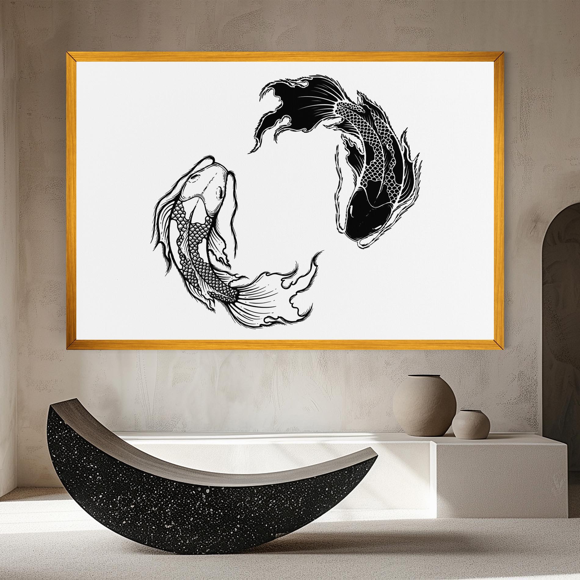 Tablou Canvas Yin Yang Koi mockup 8
