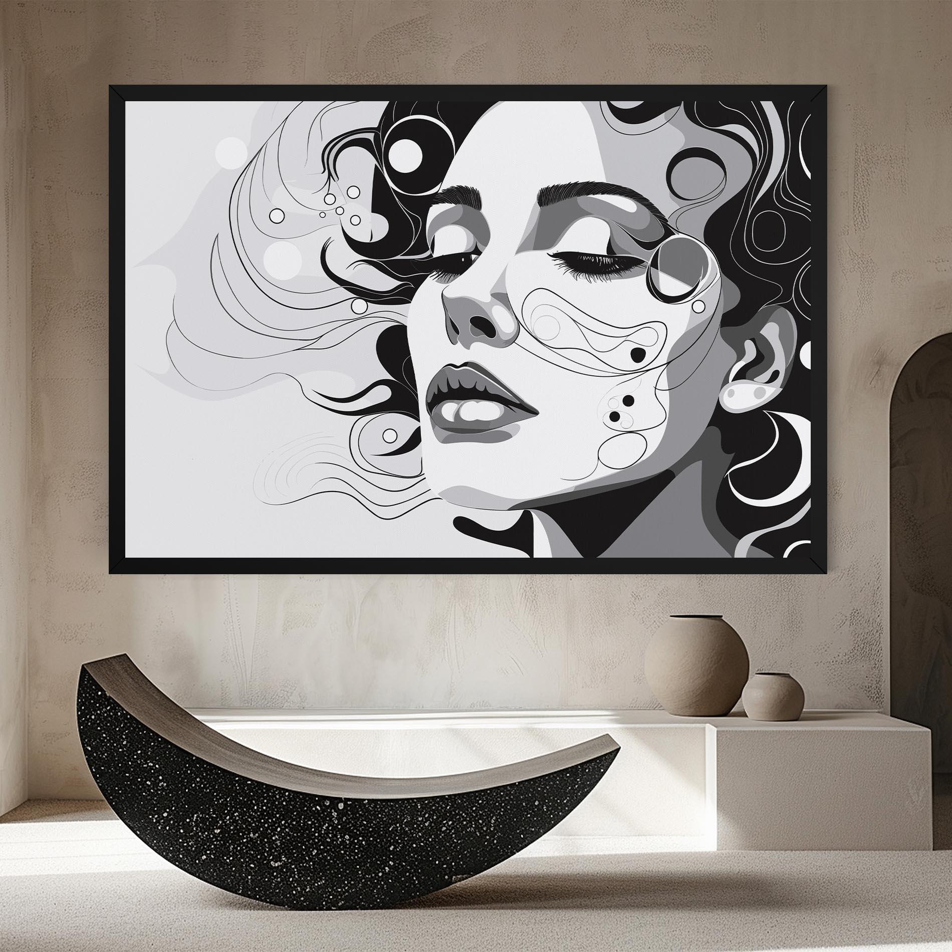 Tablou Canvas Grey Face Woman mockup 8