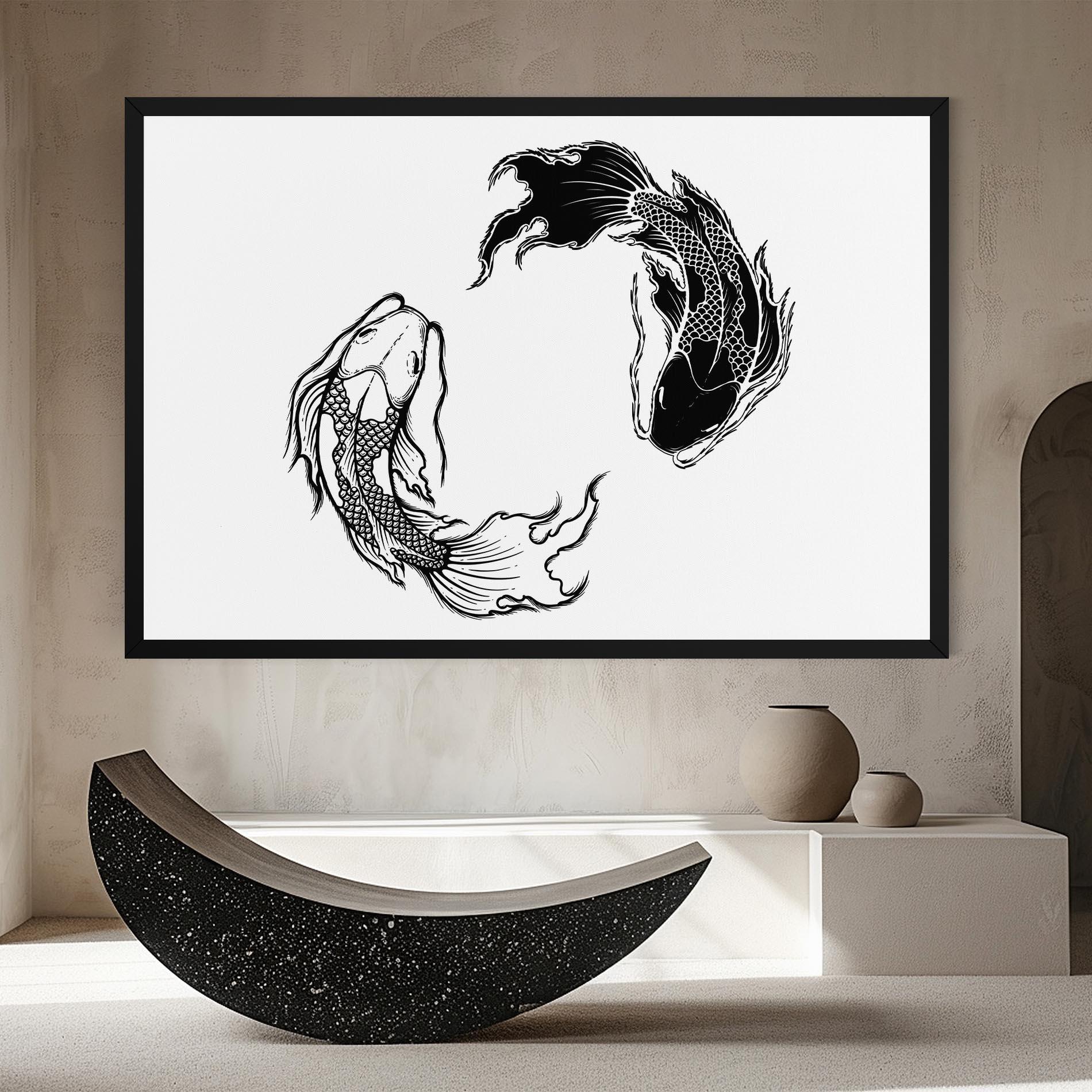 Tablou Canvas Yin Yang Koi mockup 8