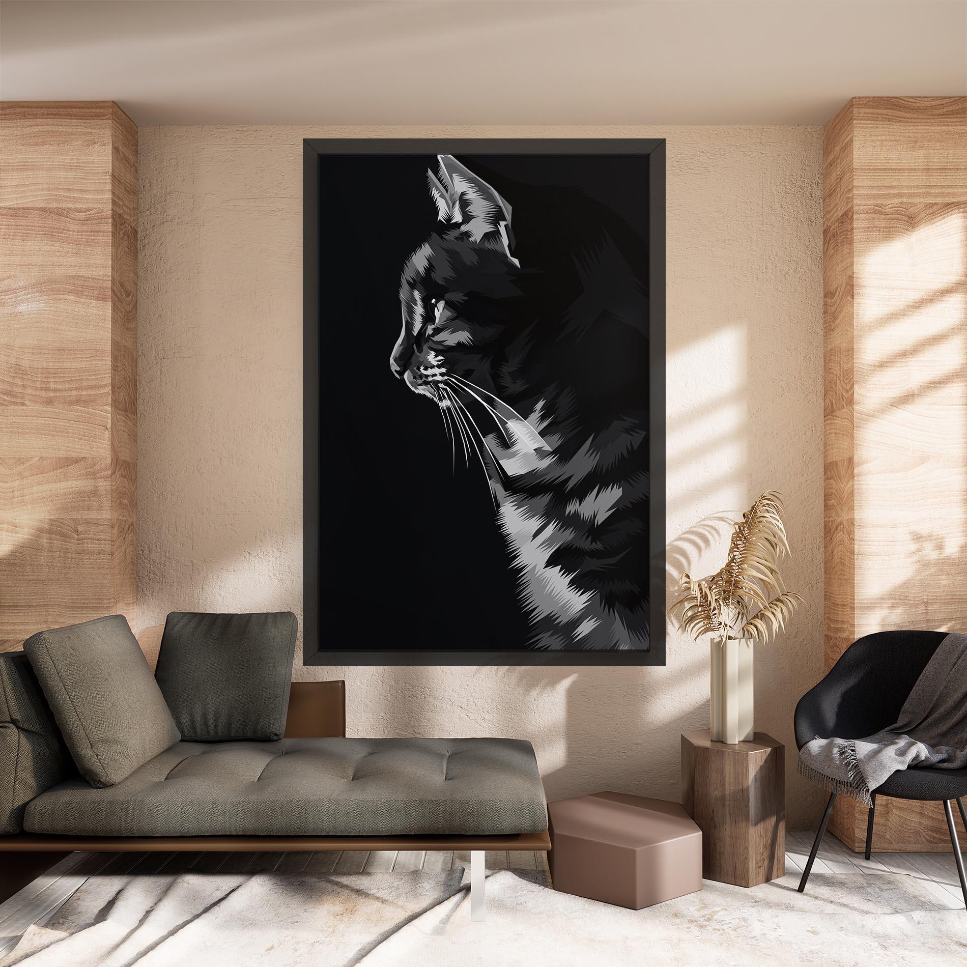 Tablou Canvas Black Grey Cat mockup 8
