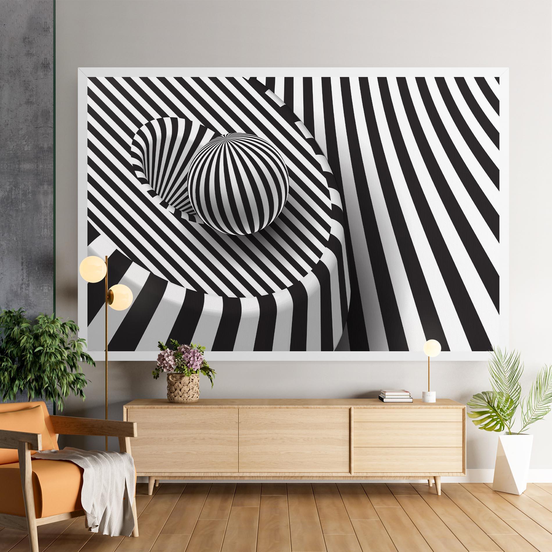 Tablou Canvas 3d Ball Zebra mockup 9