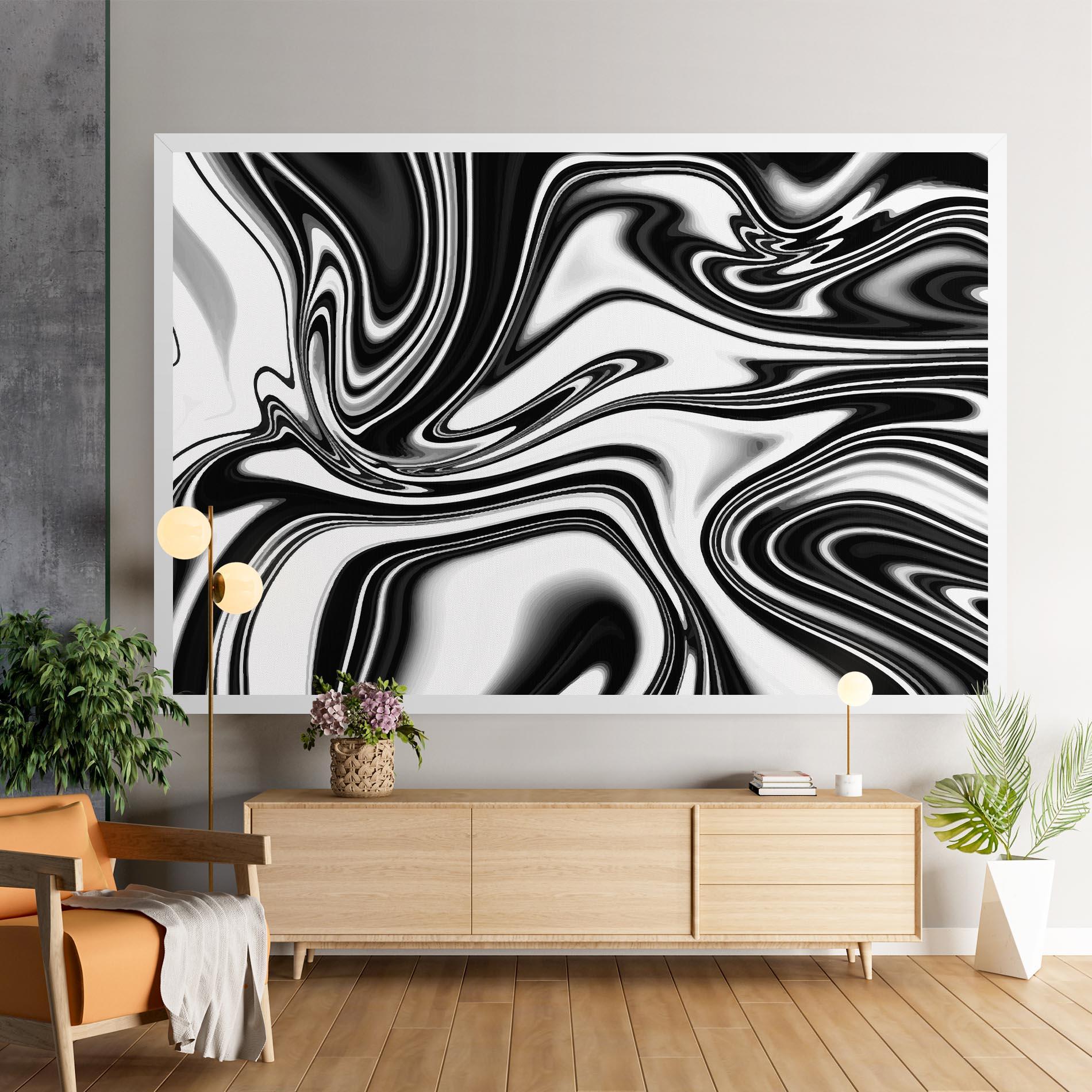 Tablou Canvas Black White Liquid mockup 9