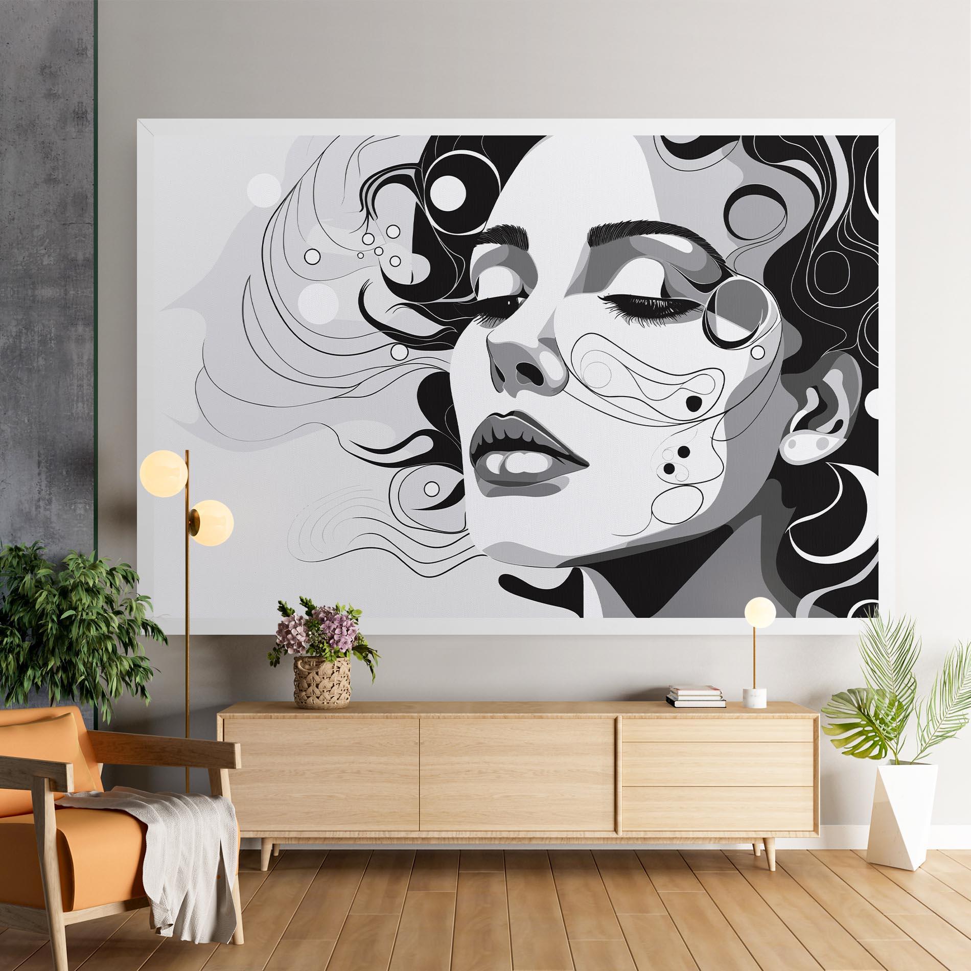 Tablou Canvas Grey Face Woman mockup 9