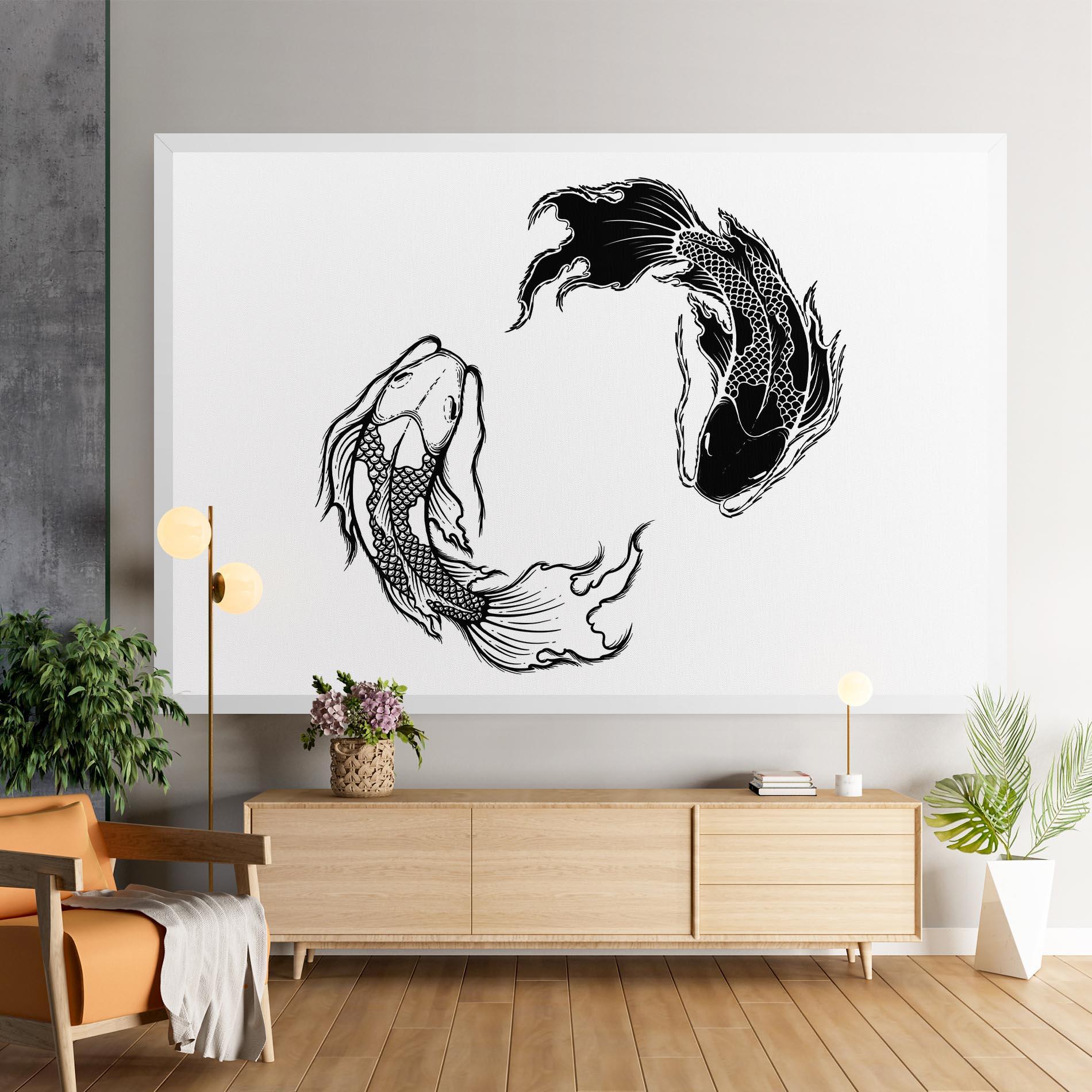 Tablou Canvas Yin Yang Koi mockup 9