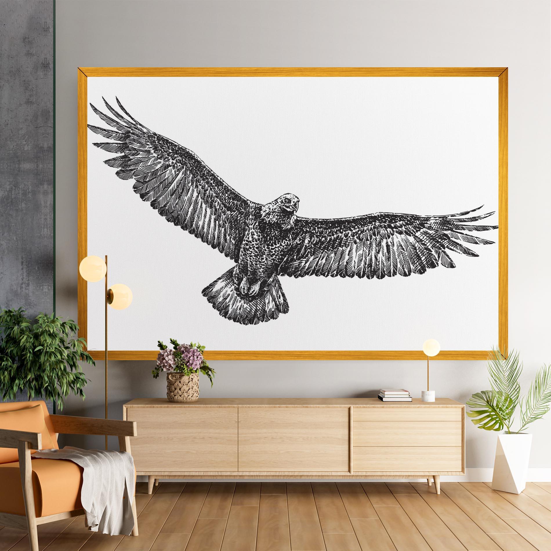 Tablou Canvas Eagle Art Line mockup 9