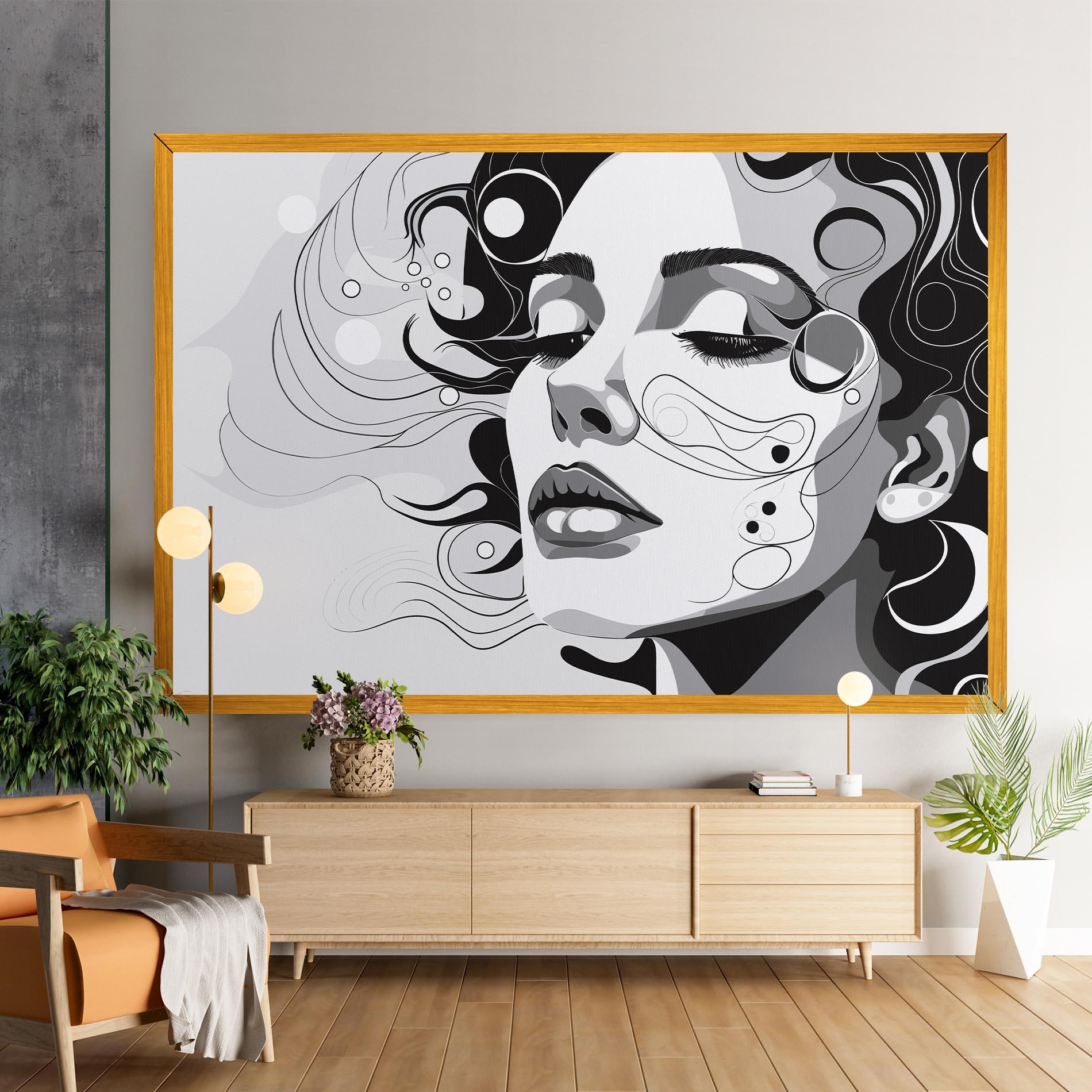 Tablou Canvas Grey Face Woman mockup 9