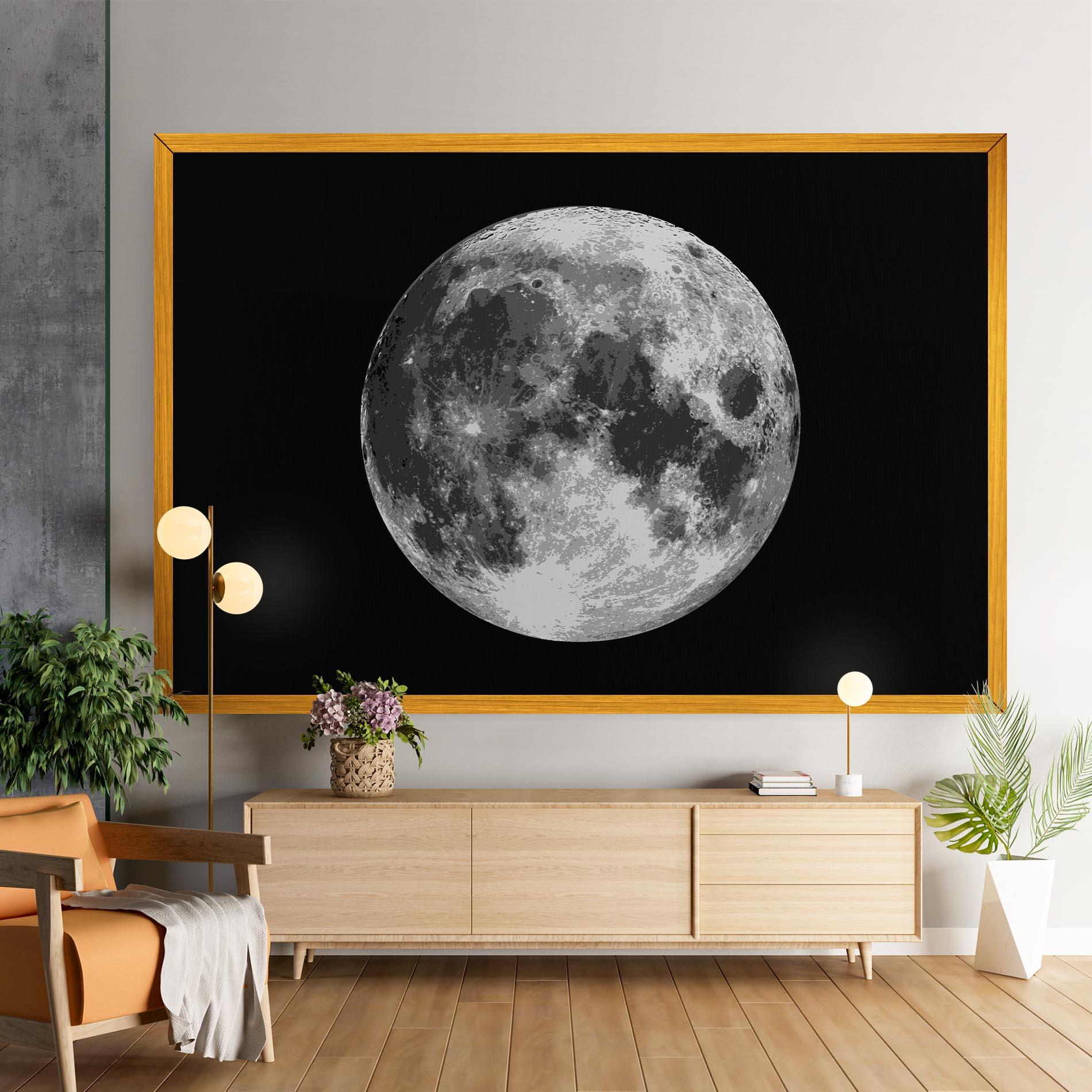 Tablou Canvas Grey Shiny Moon mockup 9